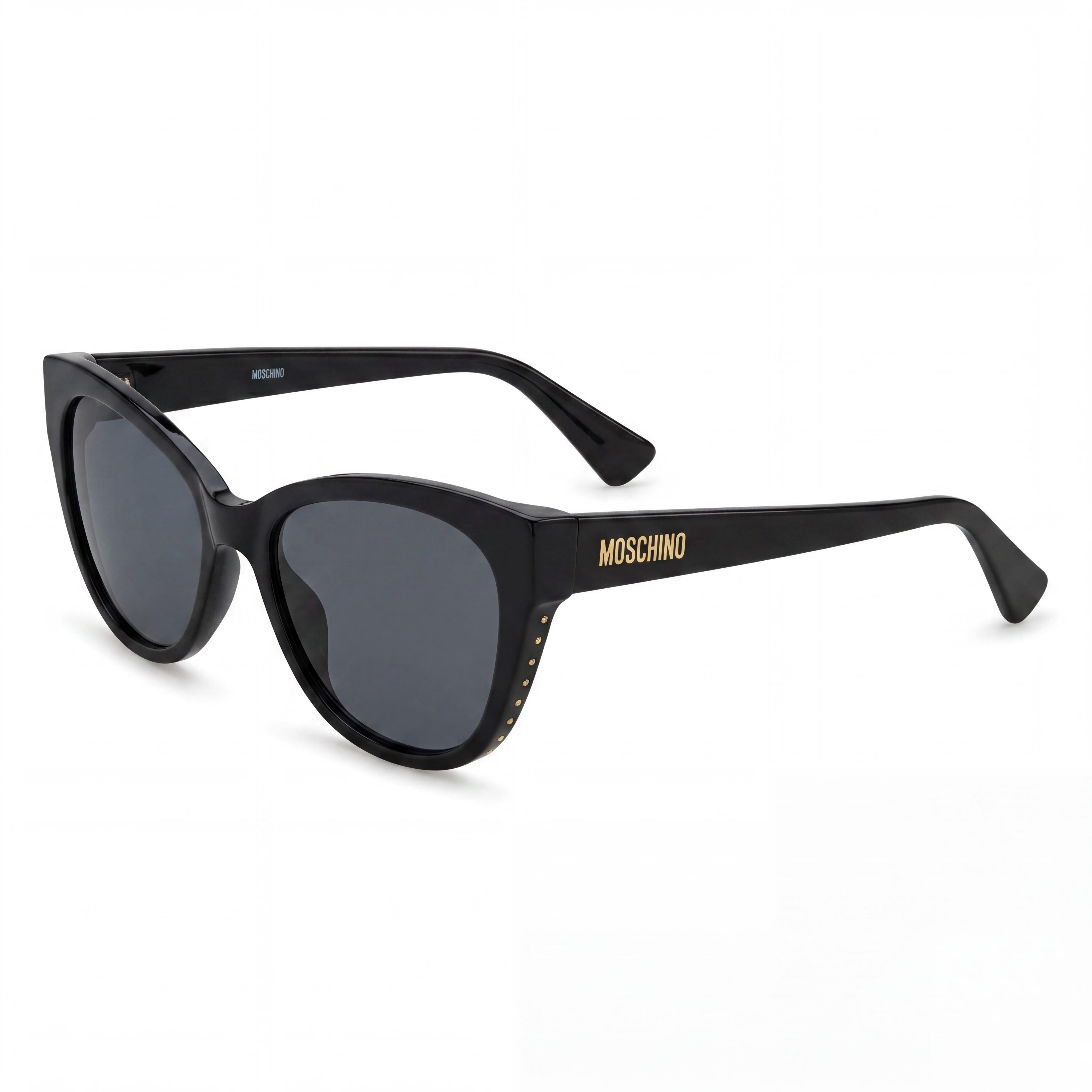 Moschino MOS056/S Women's Butterfly Acetate Sunglasses Black Grey Blue Shaded 54mm, Photo 1