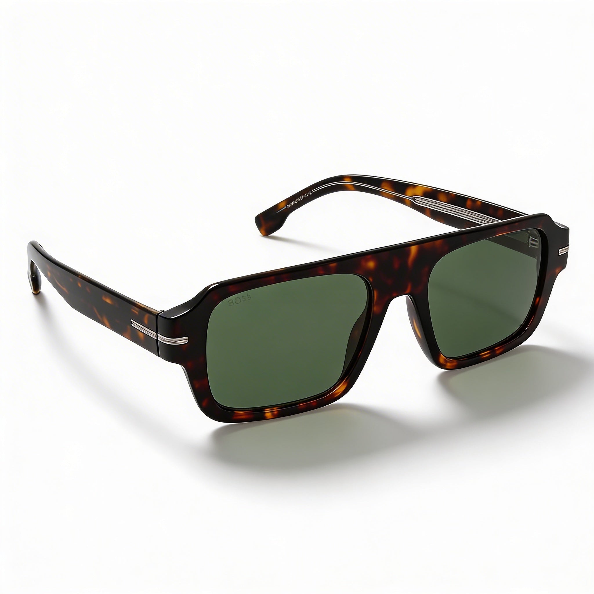 Gafas de sol rectangulares Hugo Boss 1595/S Style & Expression para hombre, Habana Verde, aceite ecológico, sin polarizar, protección UV, 53-19-145mm, Photo 1