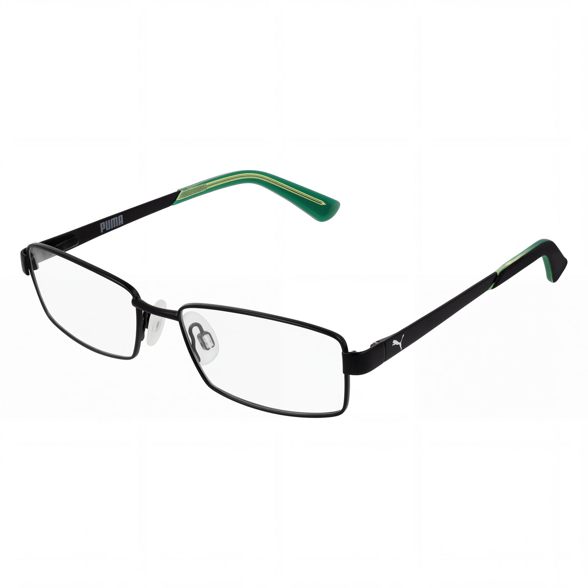 Gafas ópticas graduadas unisex PUMA Pj0012o-006, montura de metal negro transparente, 49-16-130, Photo 1
