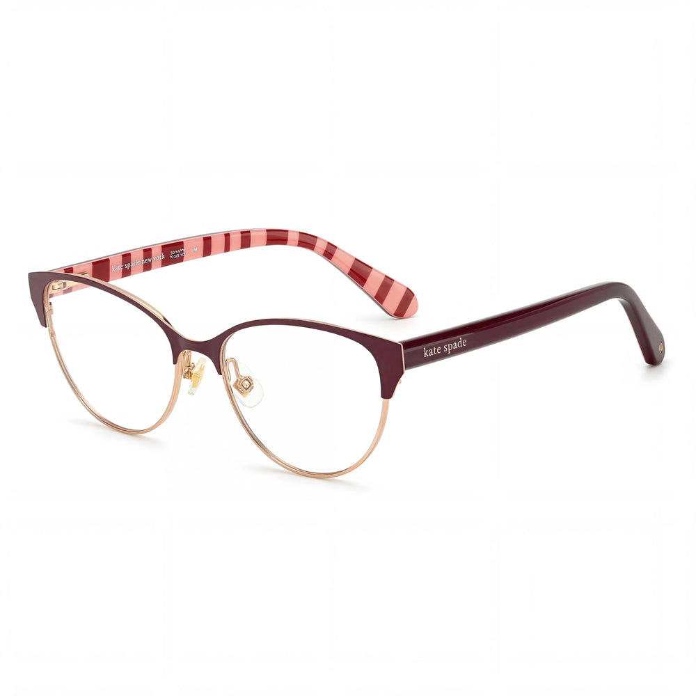 Gafas de sol polarizadas Emelyn de Kate Spade New York para mujer con montura metálica burdeos y lentes burdeos de 52 mm
