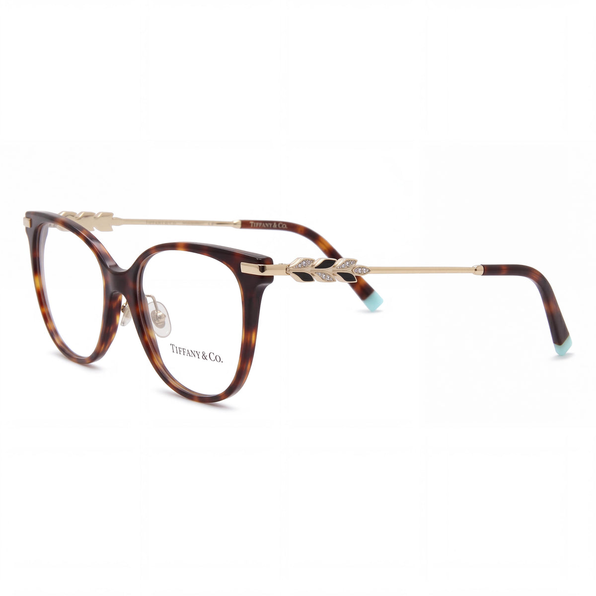 Tiffany & Co. TF2220BF Women's Cat Eye Alternative Fit Plastic Frame Eyeglasses Havana Gold Clear 52, Photo 1