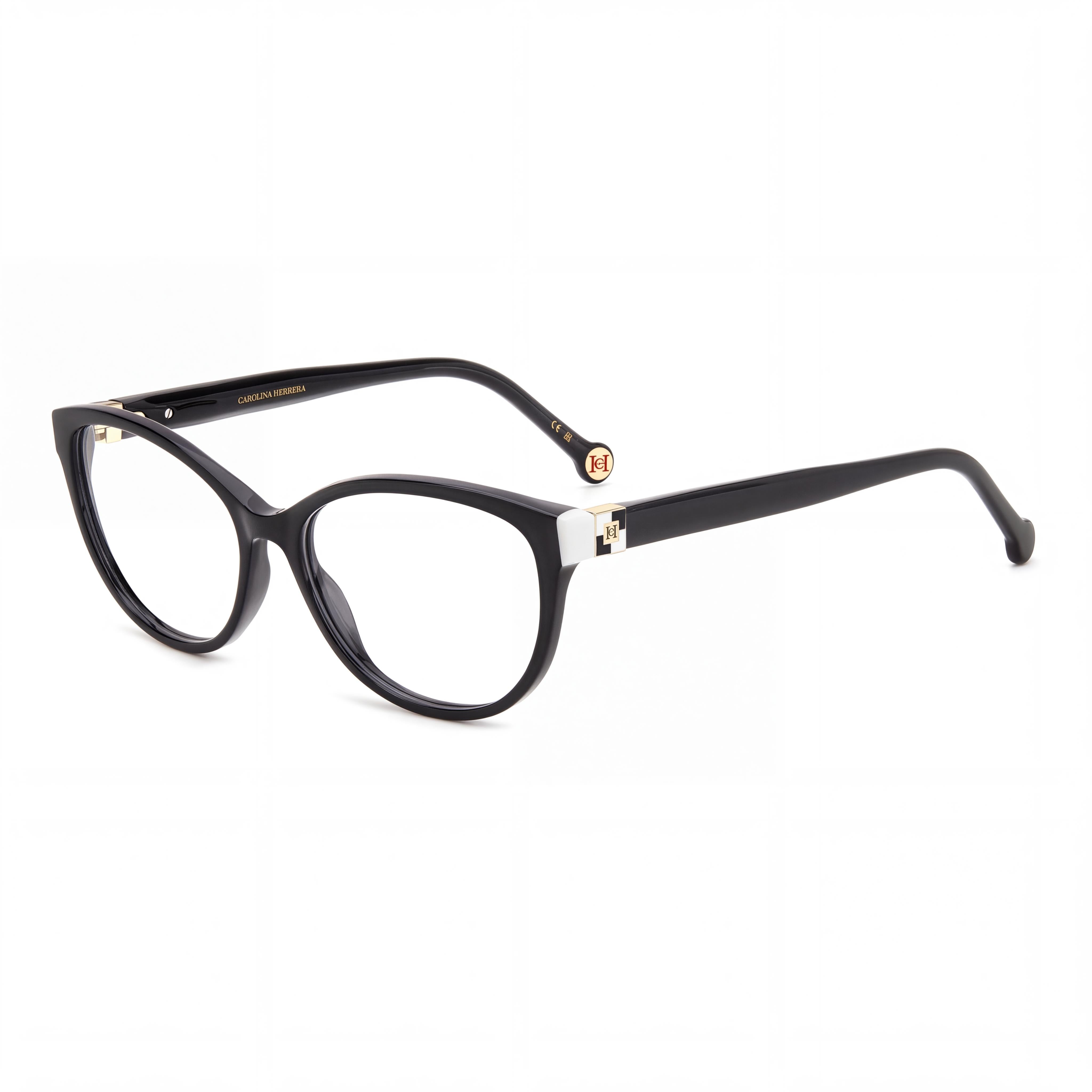 Gafas de sol clásicas Carolina Herrera para hombre con montura de plástico y lentes blancas y negras, sin polarizar, ancho de lente de 55 mm, Photo 1
