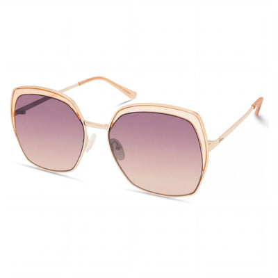Gafas de sol GUESS Classic para mujer, de metal multicolor, con diseño de mariposa, ahumado, gris degradado, 100 % UV, no polarizadas, 59 mm