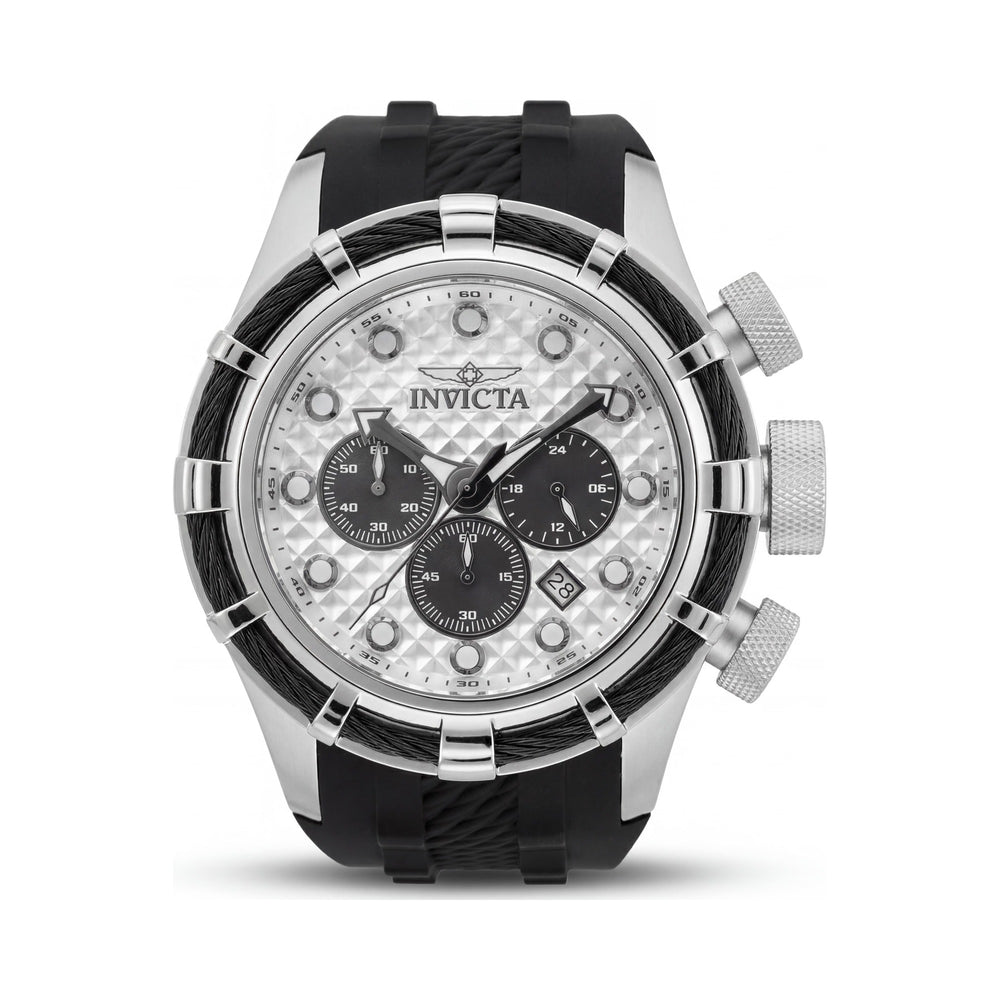 Invicta Bolt 49163 Reloj de cuarzo cronógrafo unisex, caja de acero inoxidable, esfera plateada, 50mm