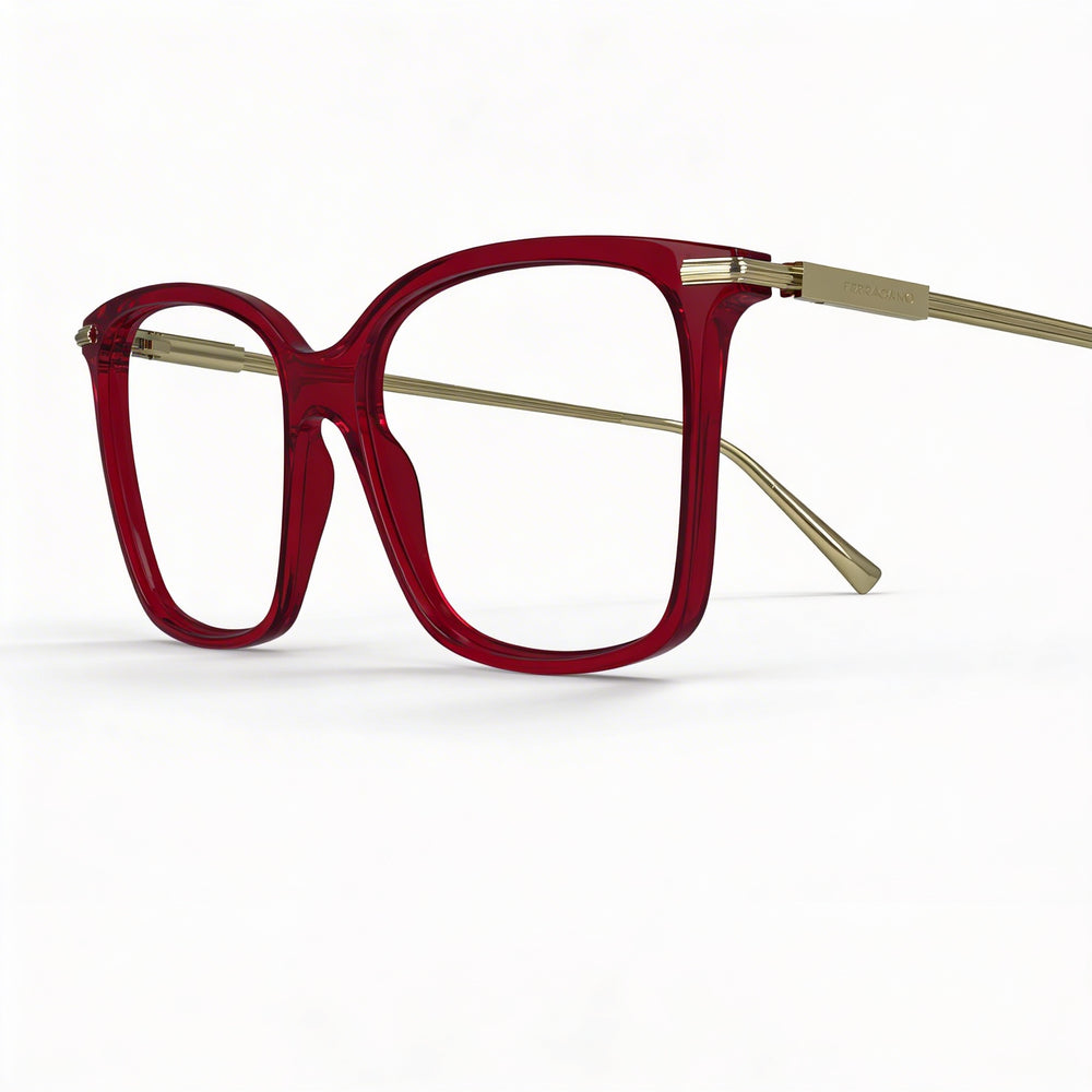Salvatore Ferragamo Sf2992 Men’s Transparent Burgundy Acetate Frame Eyewear with Lenses 53mm