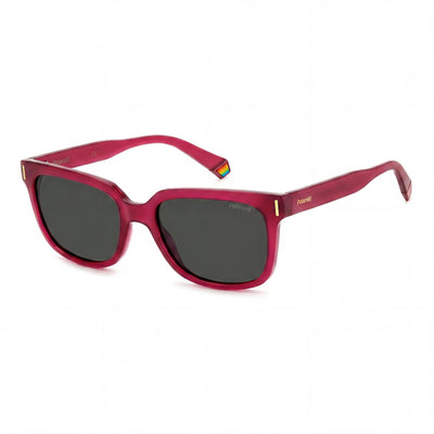 Polaroid Modern Men’s Fuchsia Polycarbonate Frame Grey Polarized UV 400 Protection Sunglasses 54mm