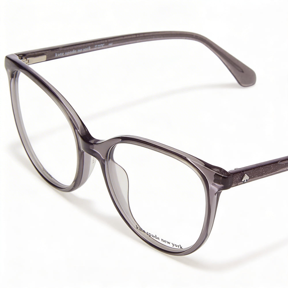 Kate Spade New York - Montura de gafas cuadrada de acetato gris transparente para mujer, montura completa, 51-17-140 mm