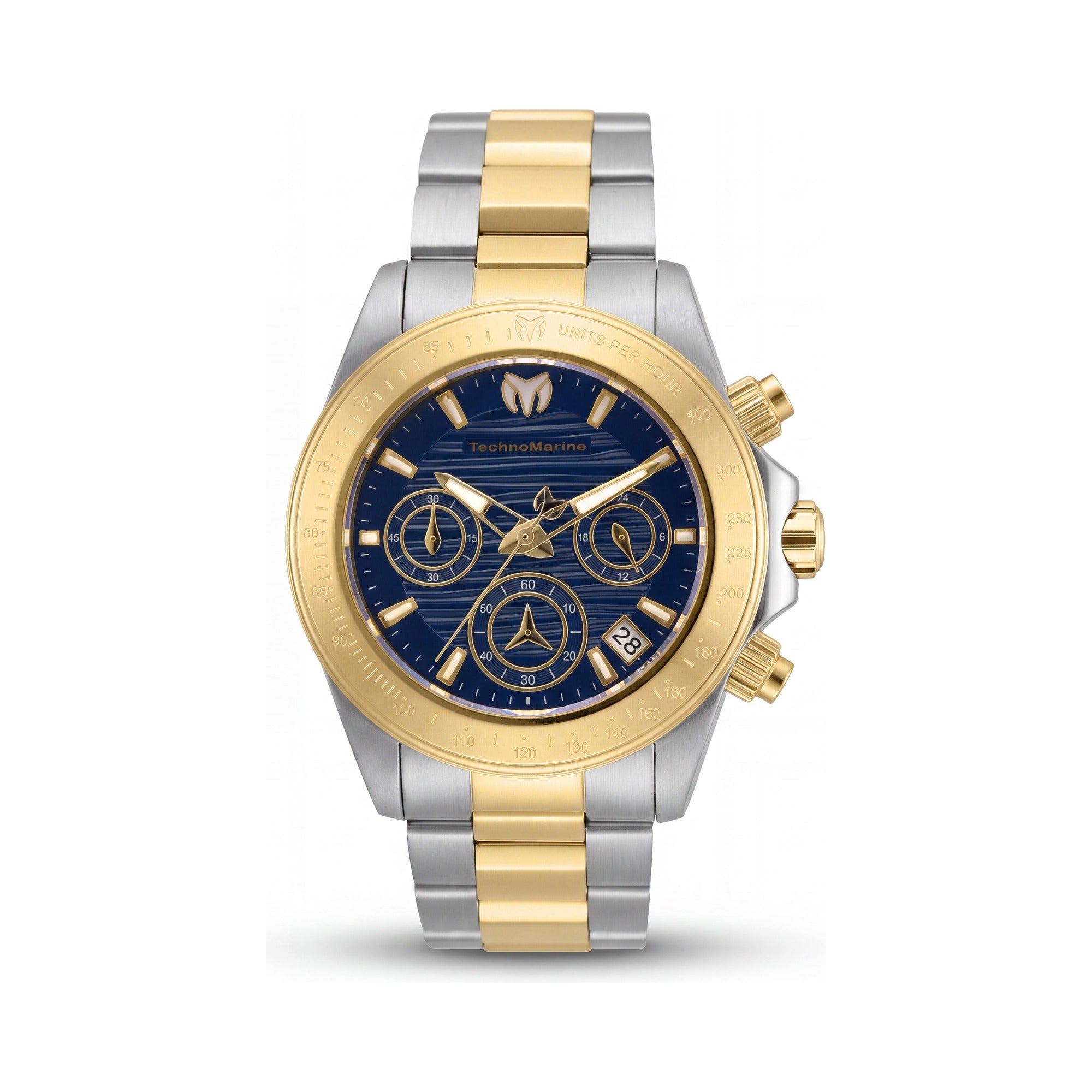 Technomarine Manta Collection Women's 38mm Gold-Tone Stainless Steel Blue Dial Chronograph Quartz Water Resistant Watch, Photo 1