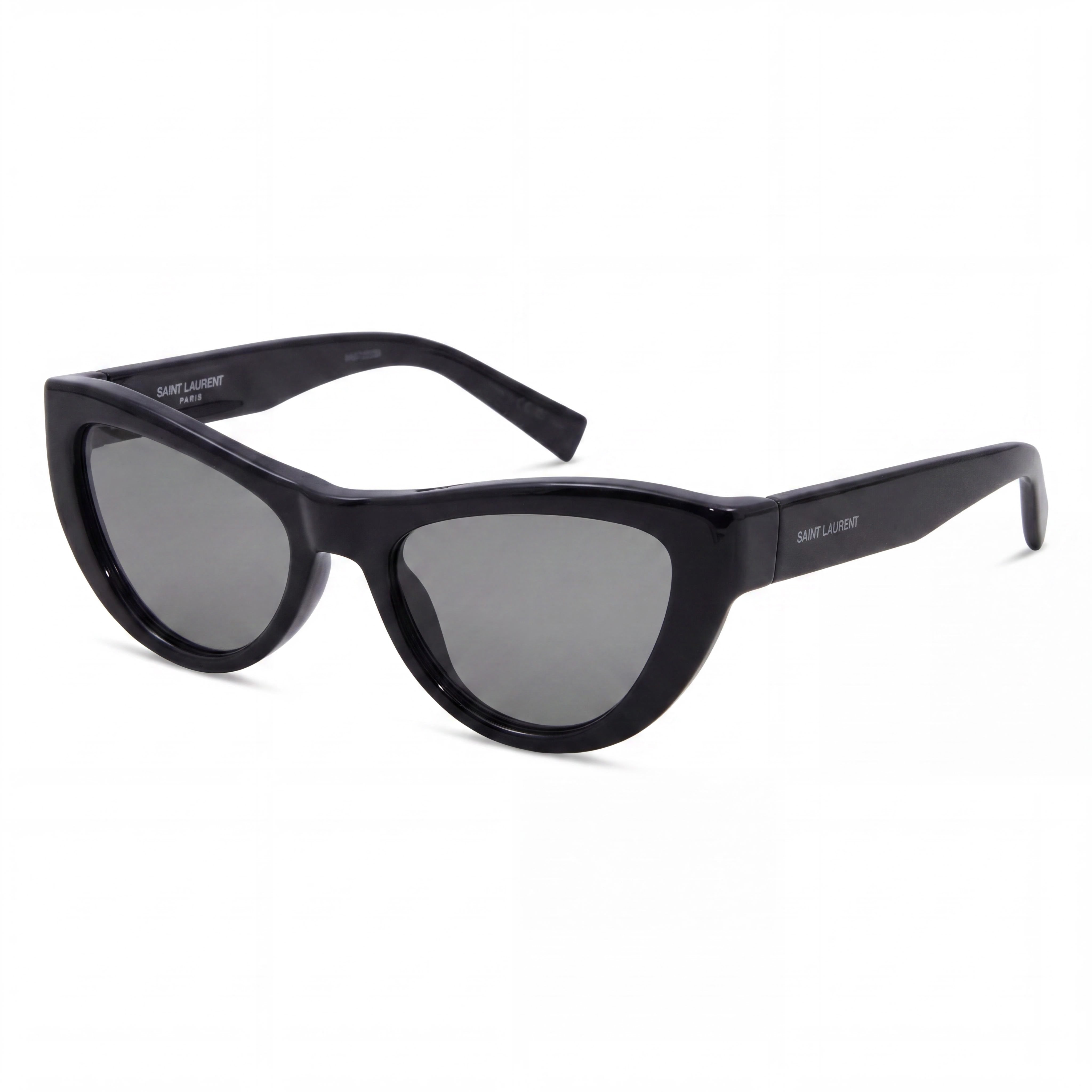 Yves Saint Laurent SL 676 Cat Eye Women's Black Injection Frame Sunglasses with Black Lenses, 53mm, Photo 1