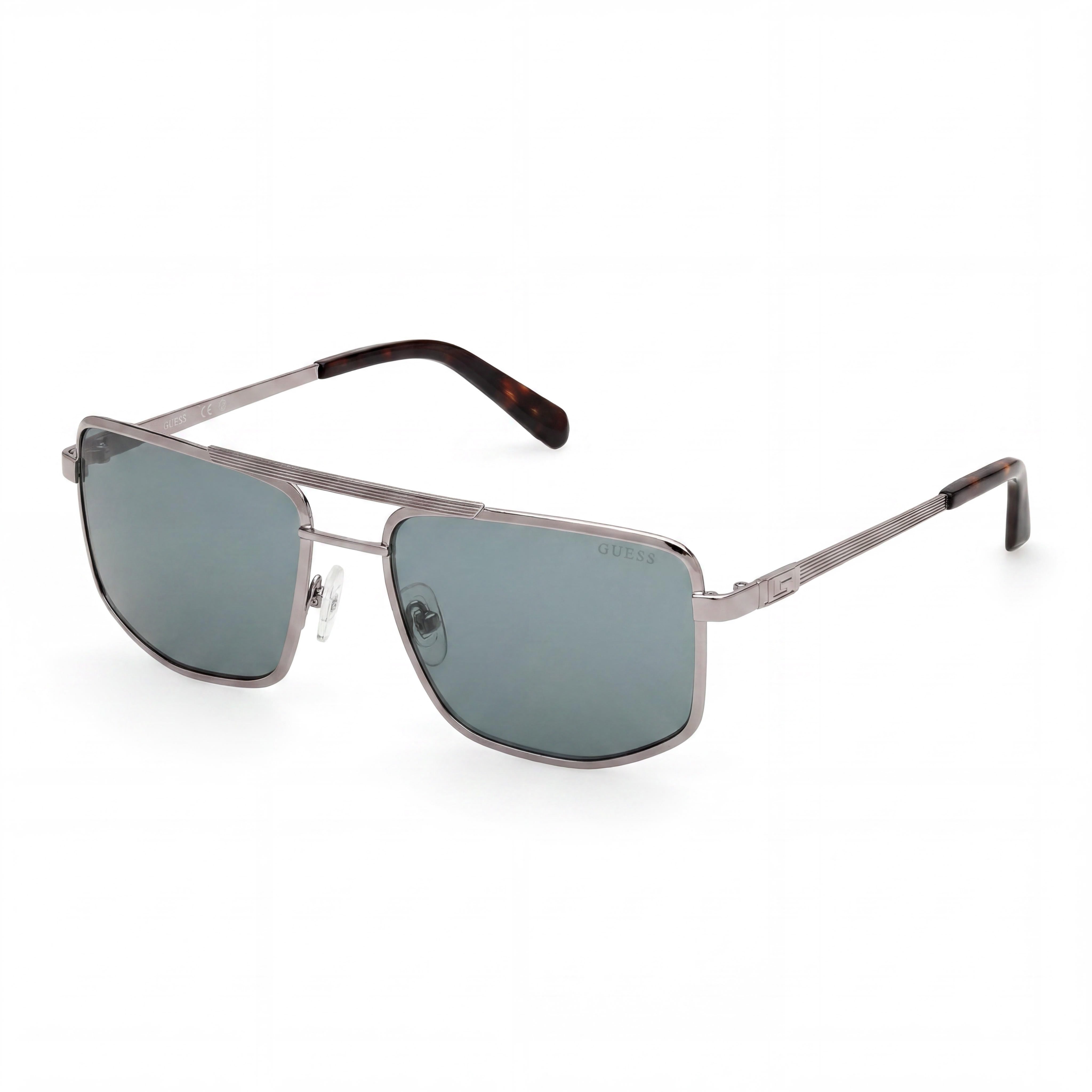GUESS GU00208 Gafas Unisex con Montura Metálica Gunmetal con Lentes Plateadas, Protección UV, Lente de 57mm, Puente de 18mm, Patillas de 145mm, Photo 1