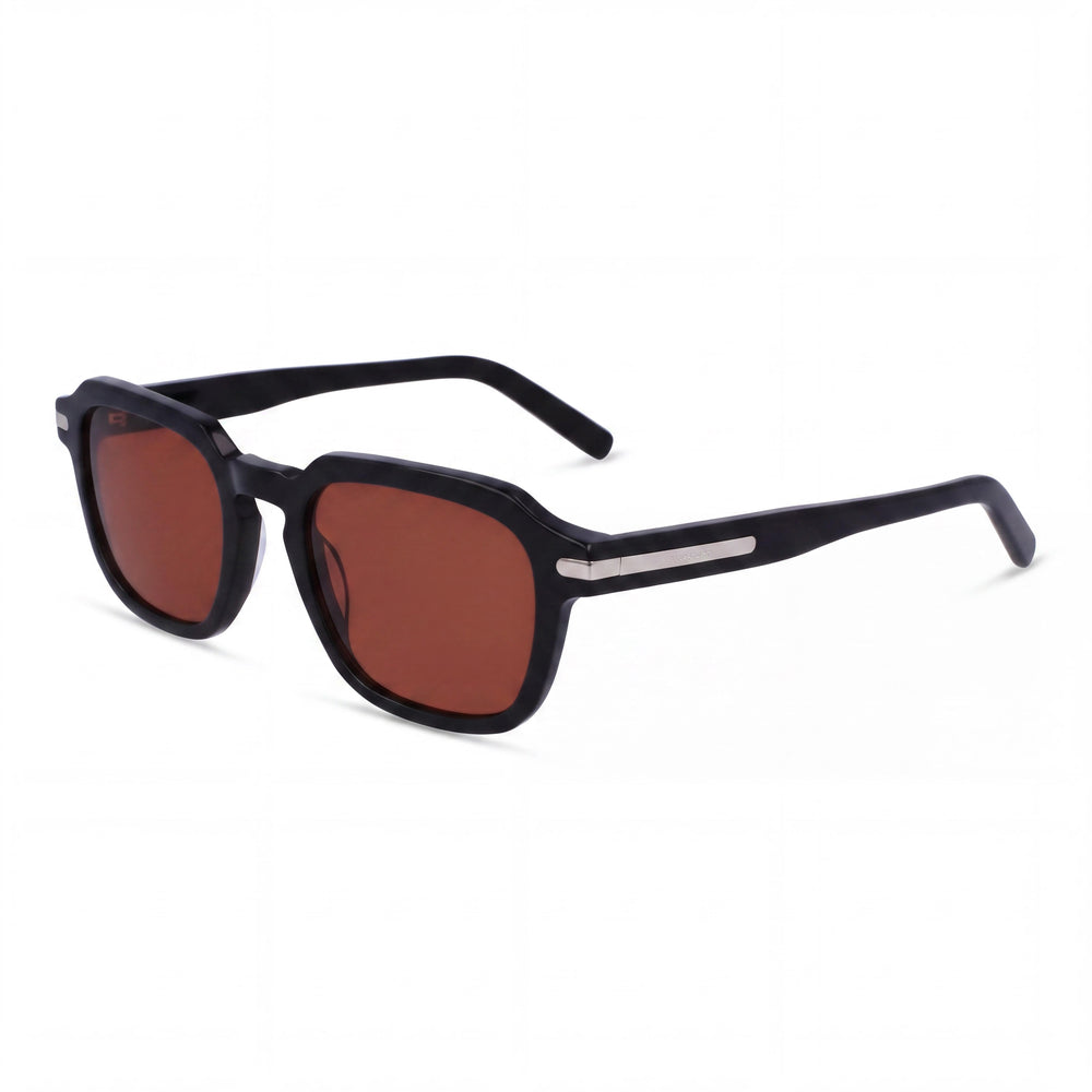 Salvatore Ferragamo Modern Women's Sunglasses, featuring a Black Acetate Frame and Black Lenses, 52mm