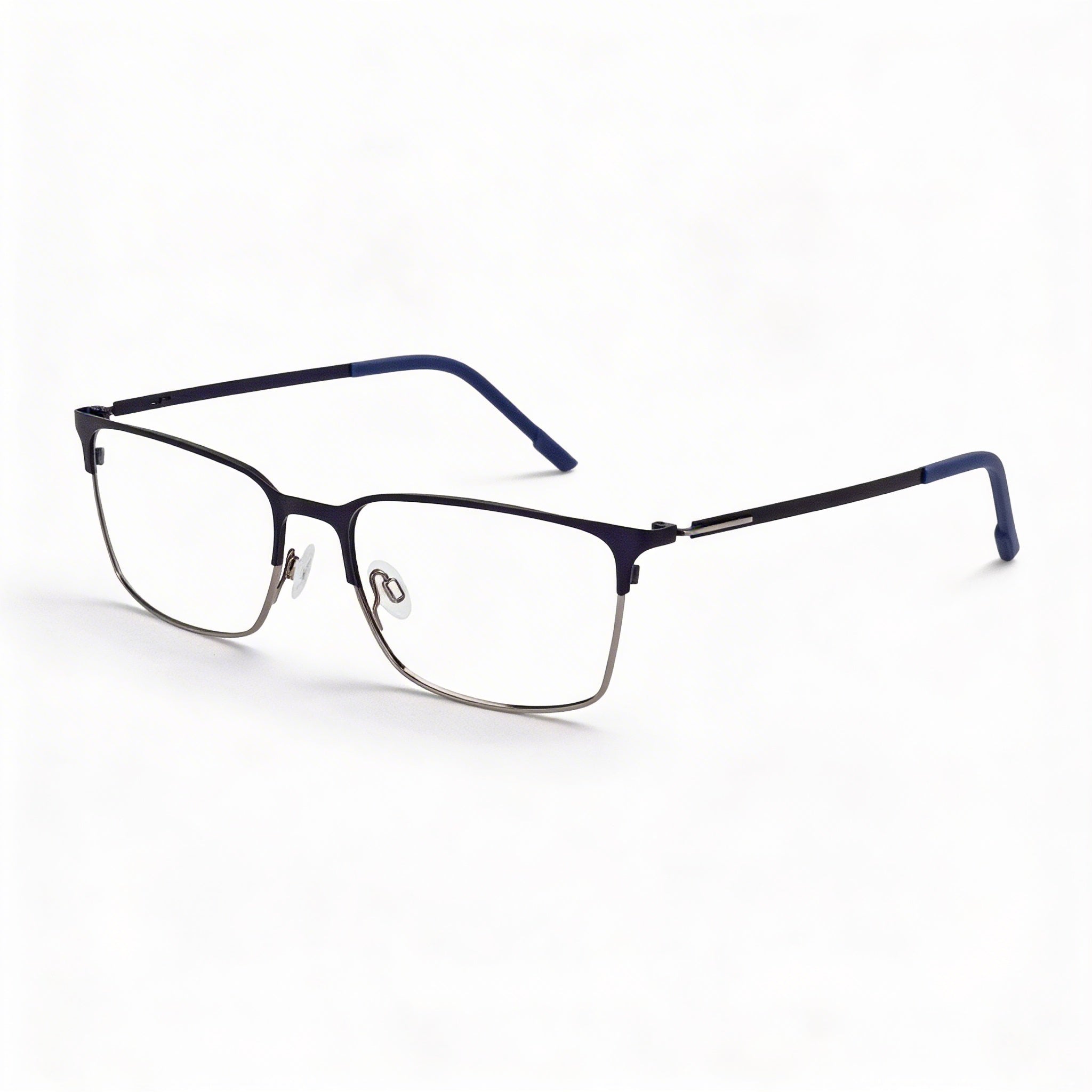 Flexon E1147 Unisex Acetate Eyeglasses with Matte Navy/Gunmetal Frame, featuring 55mm Lens Width, Photo 1