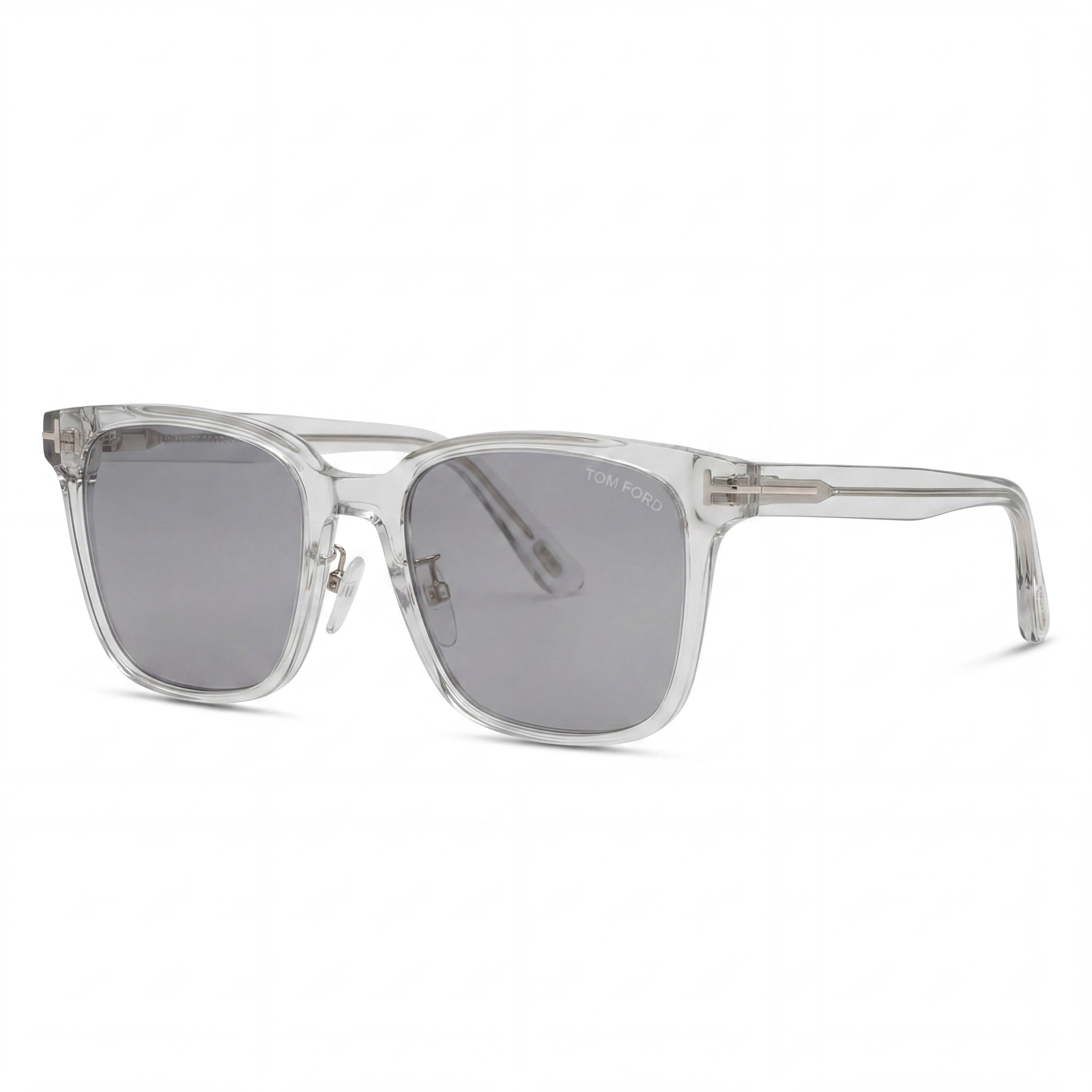 Tom Ford FT0891-K Men's Square Transparent Grey Acetate Smoke UV Protected Sunglasses 55mm, Photo 1