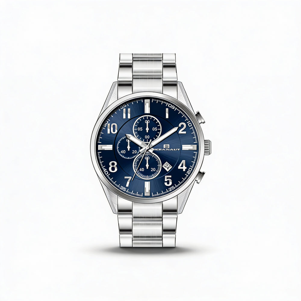 Oceanaut Men's bracelet Stainless Steel Case & Bracelet Blue Dial Quartz Movement Water Resistant Watch