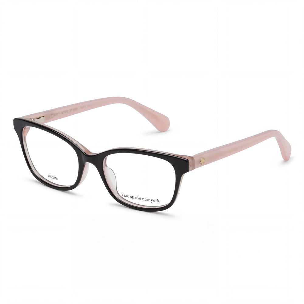 Kate Spade New York Modern Women's Acetate Black Transparent Pink Eyeglasses with Black Lenses 46mm