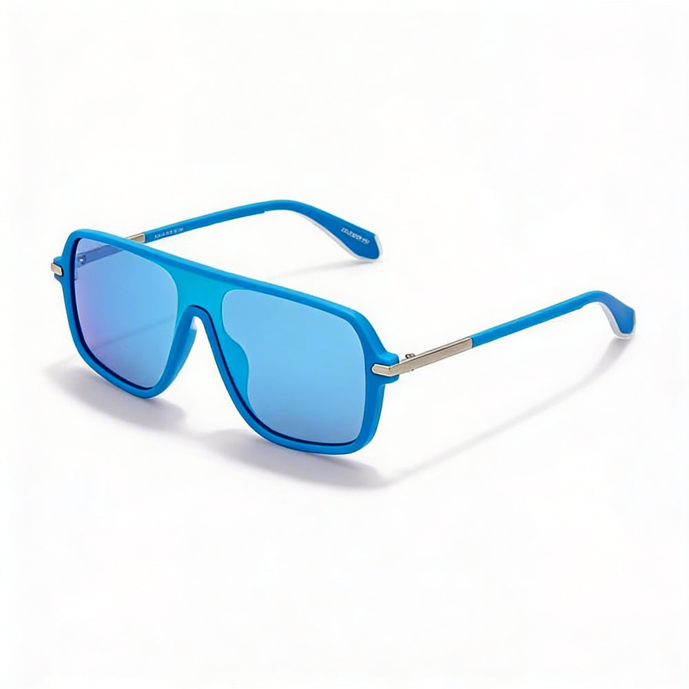 Gafas de sol Adidas unisex 100% protección UV, montura de plástico azul claro mate, lentes azules con efecto espejo