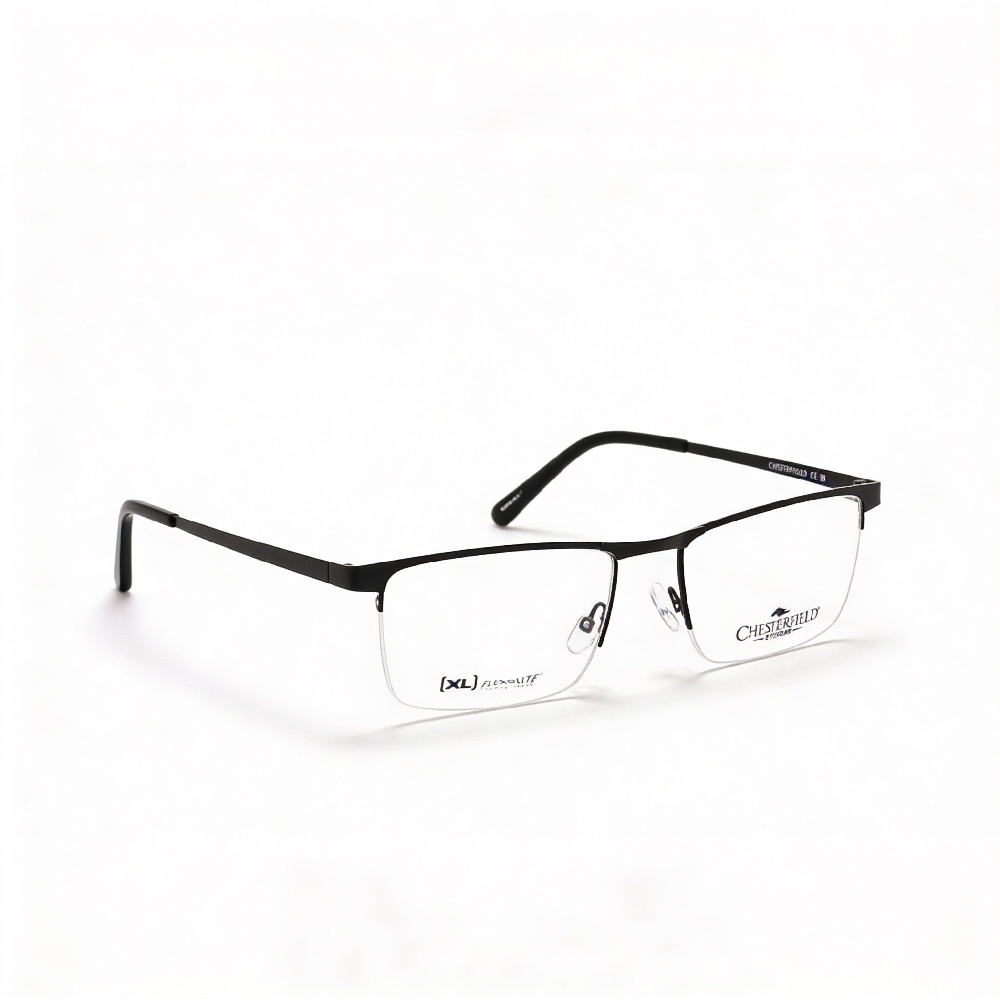 Chesterfield Ch 113xl Men's Black Metal Frame Clear Lens Eyeglasses Size 55-19-150mm, Photo 1