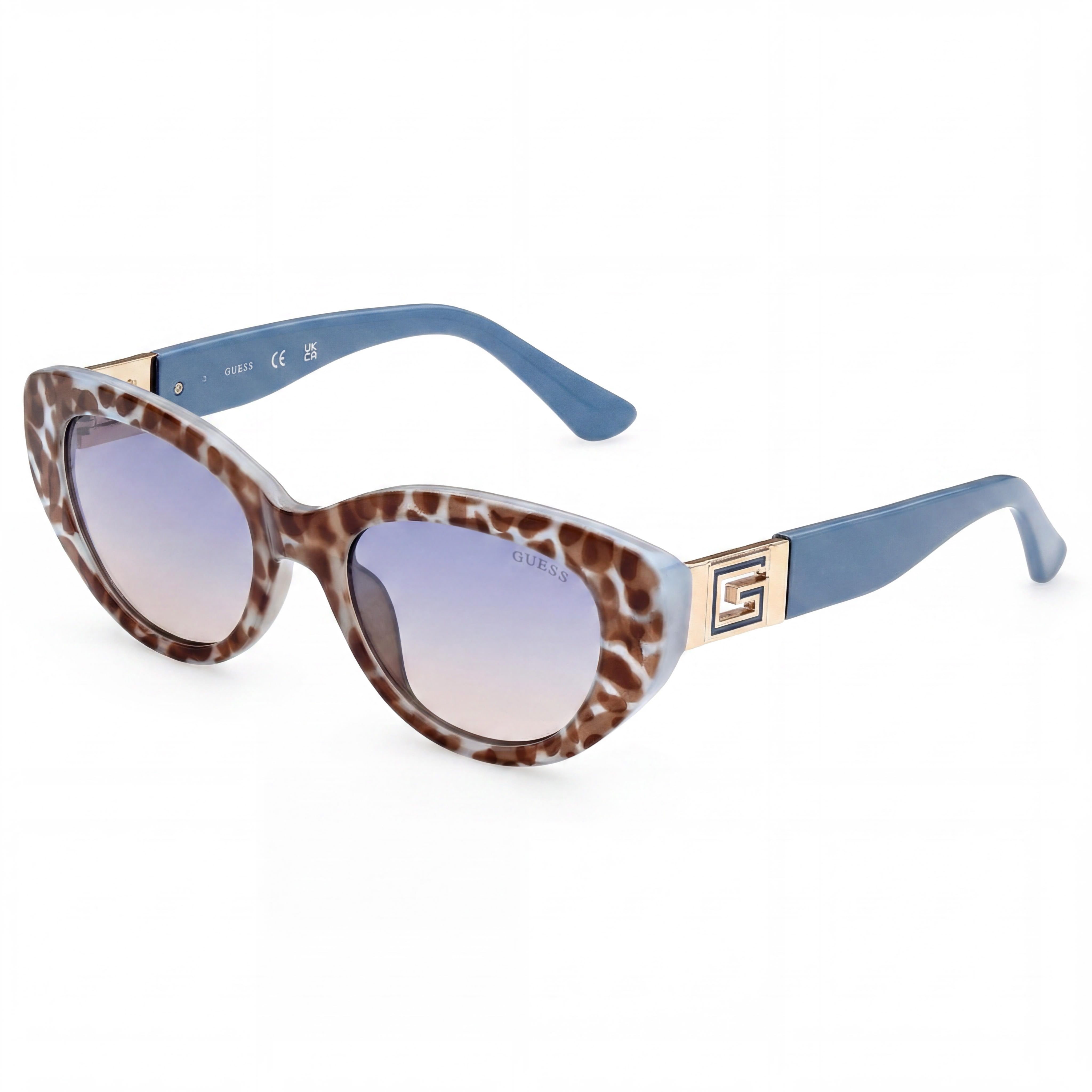 Guess Women's Cat Eye Blue Plastic Frame Gradient Blue Non-Polarized Lenses 100% UV Protection 51mm, Photo 1