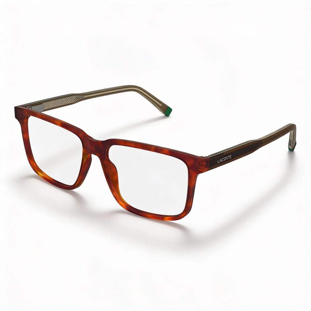 Lacoste L2946 Modern Style Unisex Eyeglasses, Iniettato Frame, Non- Lenses, Havana Brown 55mm