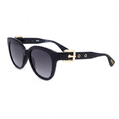 Moschino Casual Women's Black CELLULOSE PROP. INJ Frame Dark Grey Shaded Lenses Sunglasses 54mm