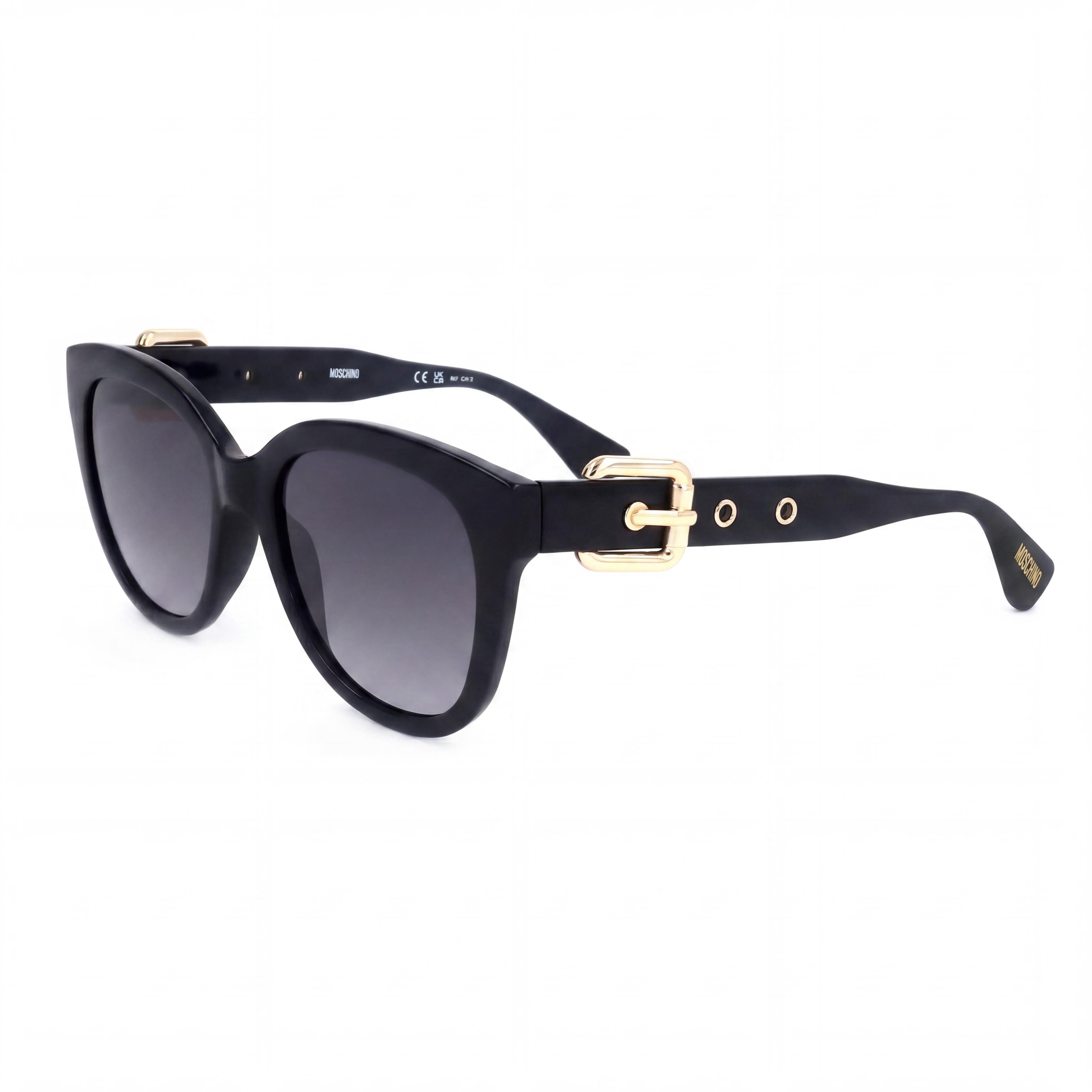 Gafas de sol Moschino Casual para mujer, montura negra de celulosa con lentes de color gris oscuro, 54 mm, Photo 1