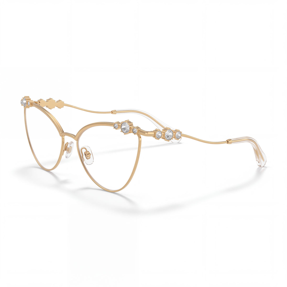 Swarovski 1033 Women's Cat Eye Metal Prescription Eyeglass Frames Gold Lens 56mm Bridge 18mm Temple 140mm, Photo 1