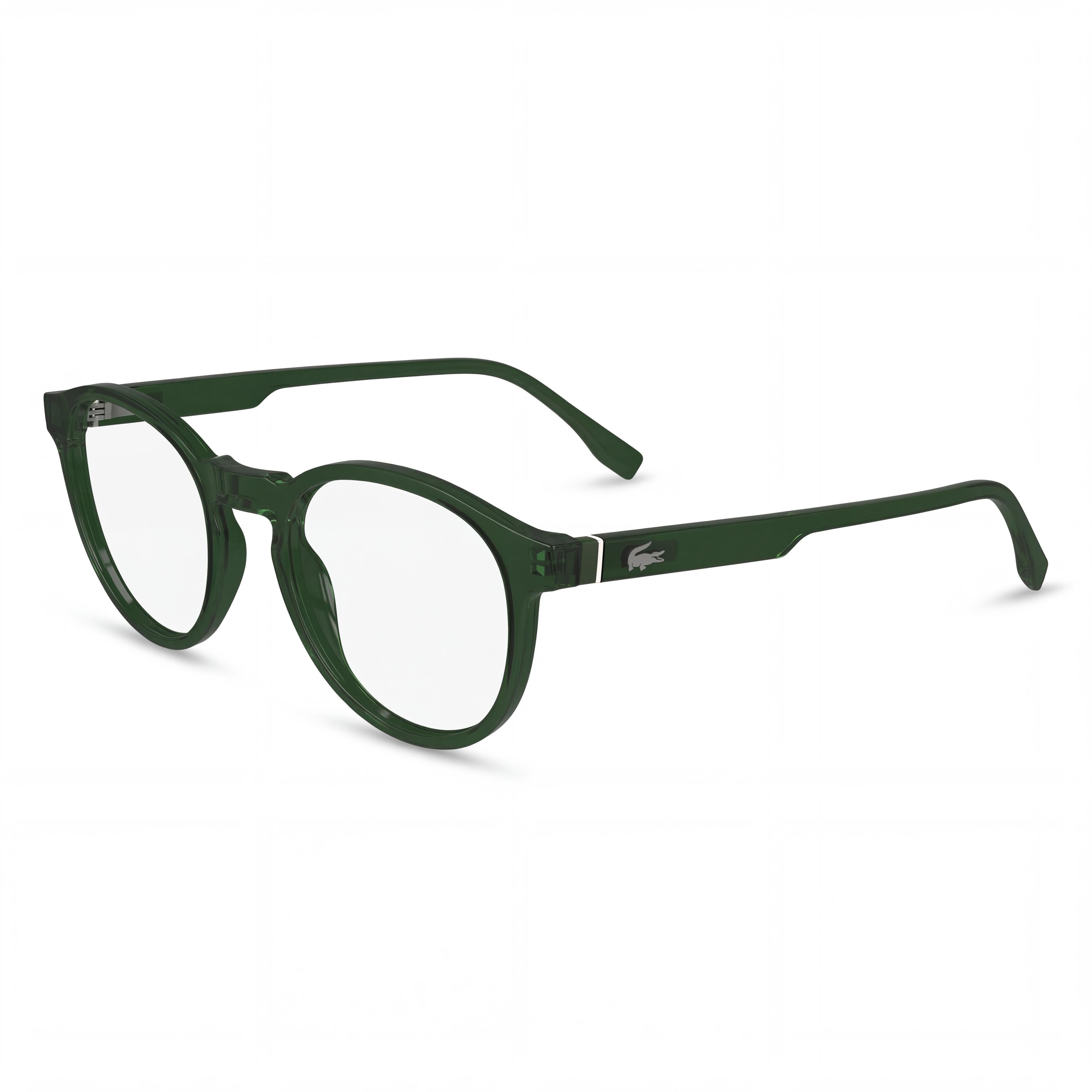 Lacoste Casual Men's Ophthalmic Eyeglasses with Transparent Green Frame and Plastic Lenses, 49mm Lens Width, Photo 1