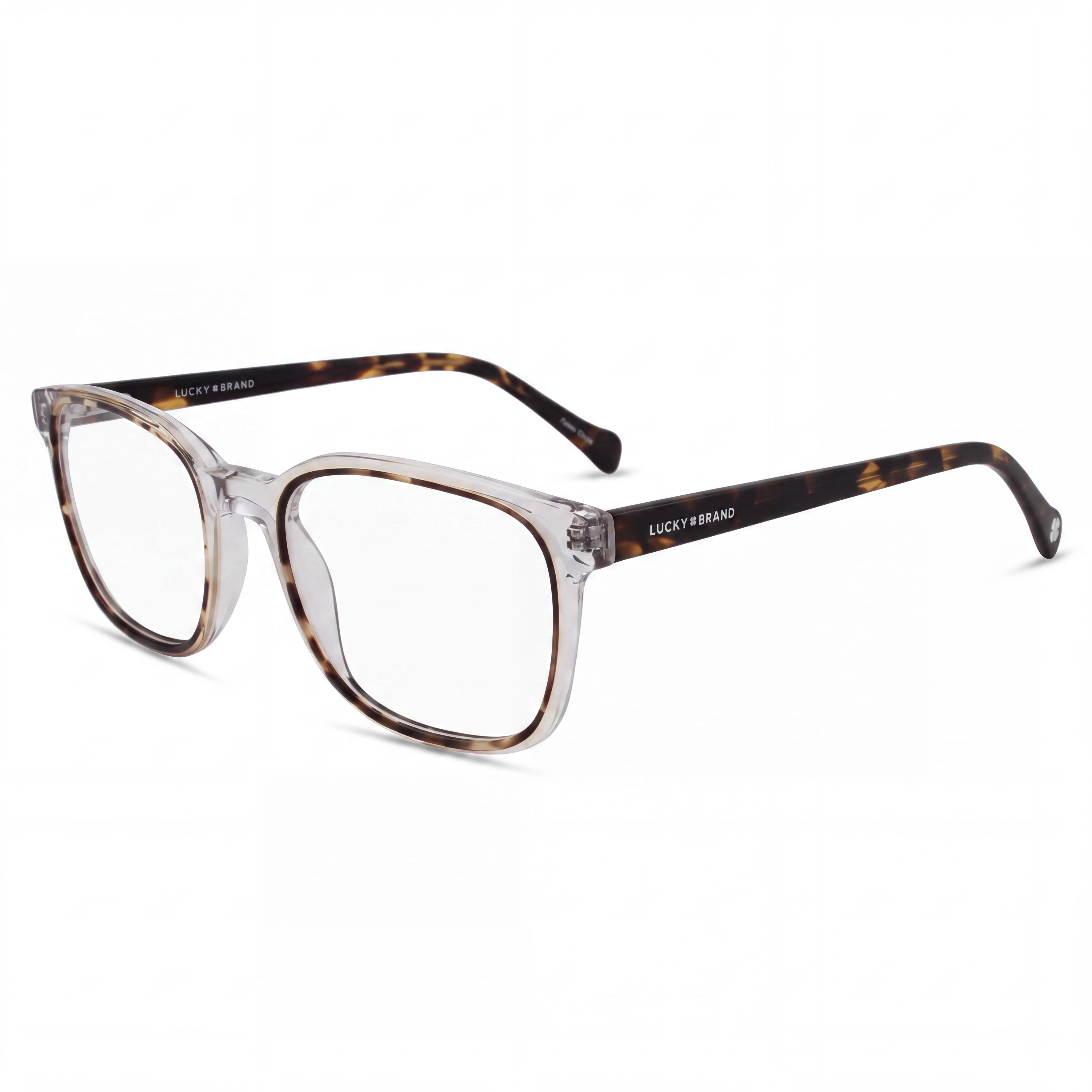 Lucky Brand D411 Women's Crystal Tortoise Plastic Frame Eyewear featuring Polarized Lenses, Size 53mm, Photo 1