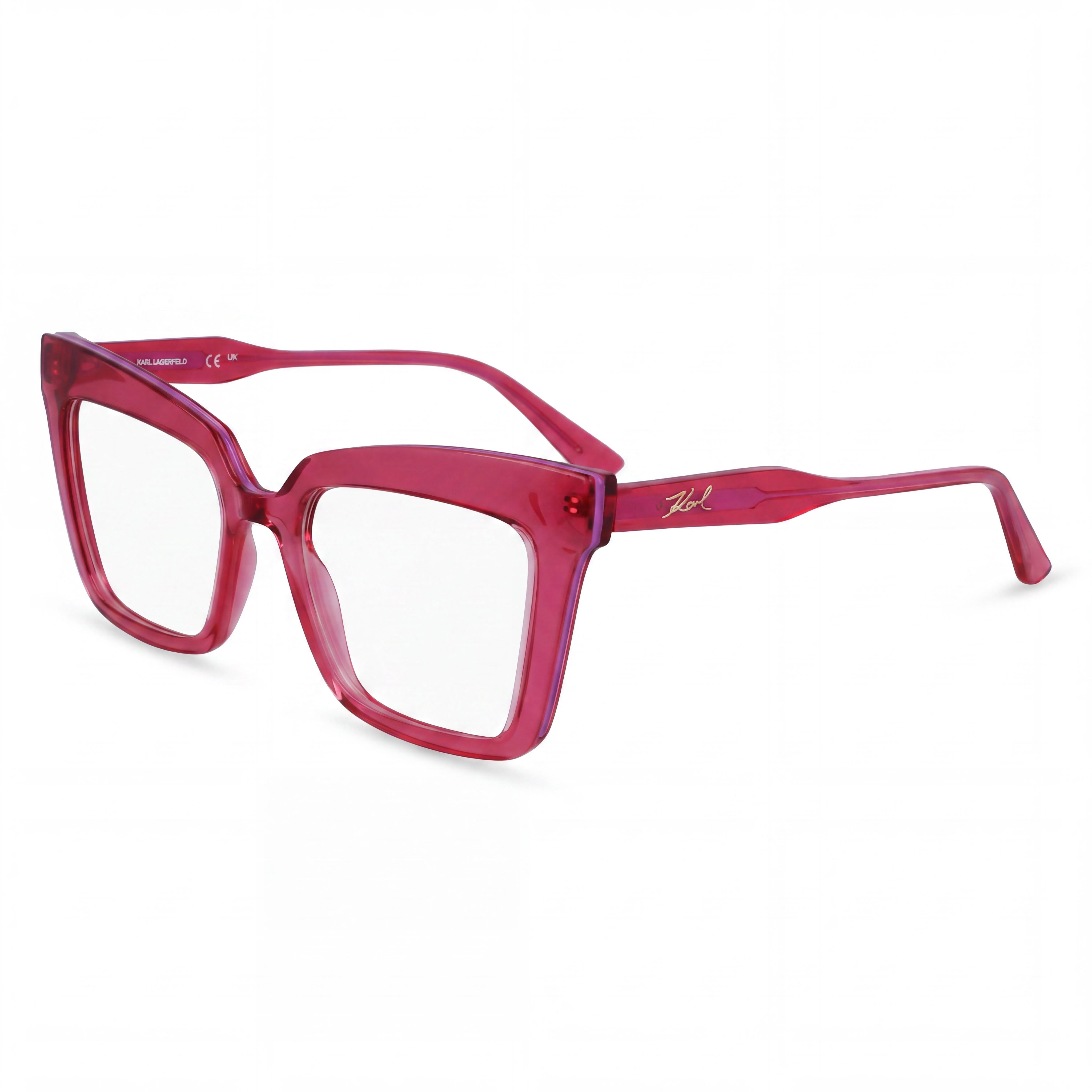 Gafas de sol Karl Lagerfeld Modern para mujer con montura inyectada color cereza, lentes de policarbonato, 51 mm de ancho de lente, Photo 1