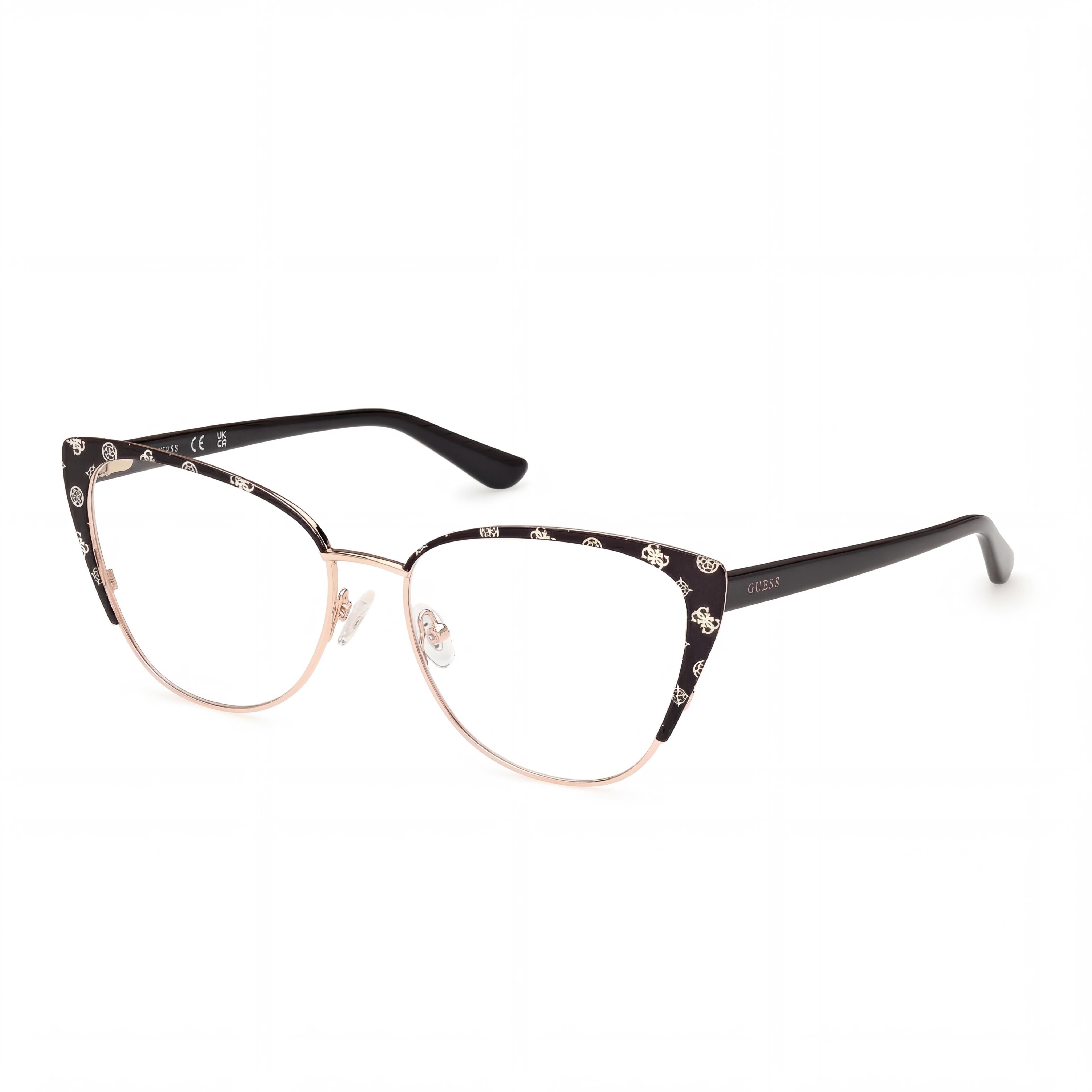 GUESS Gu50121 Women's Metal Frame Eyewear in Matte Black, Shiny Black (145-16-46), Photo 1