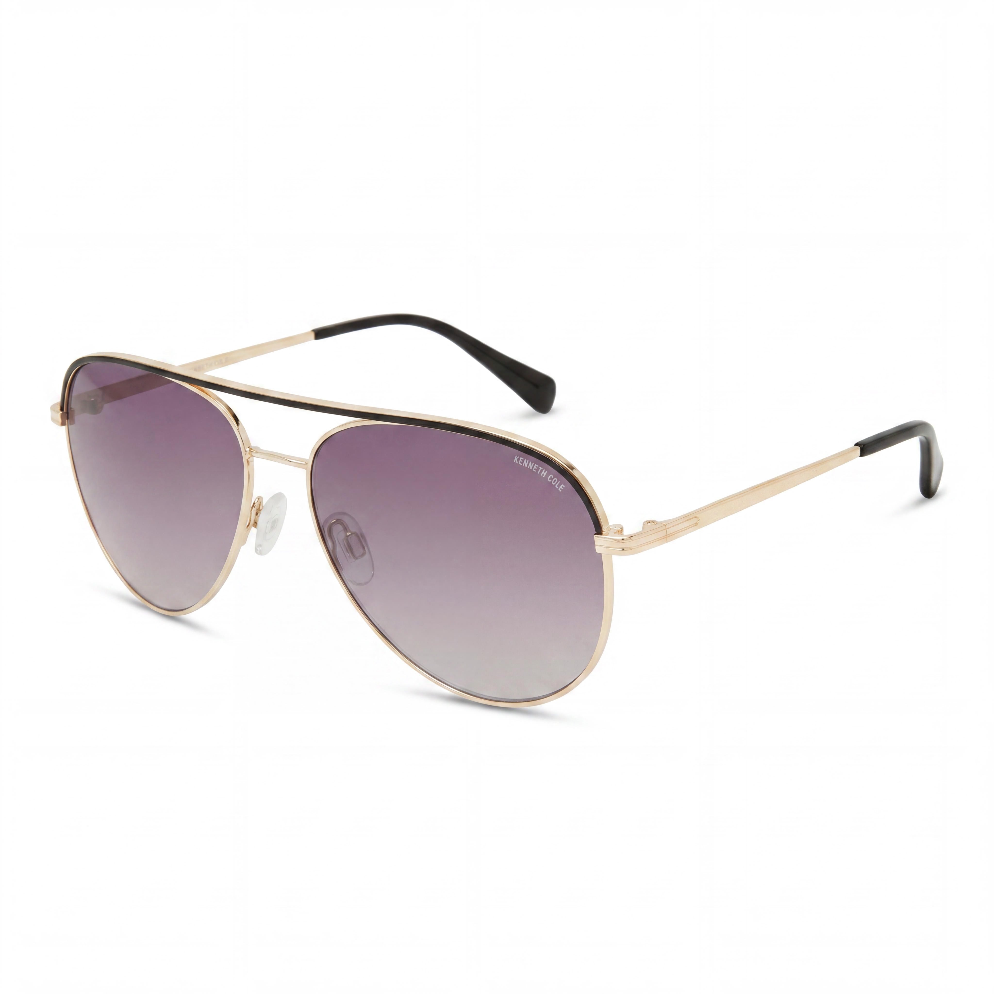 MARCOLIN USA, INC Gafas de sol de aviador para mujer con montura de metal brillante y lentes ahumadas, 100 % protección UV, Photo 1