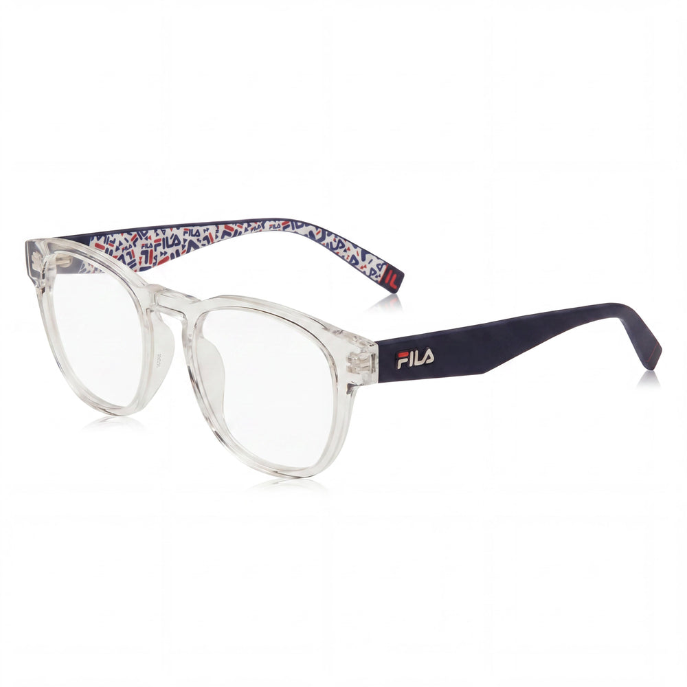 Fila Classic Women's Square Full Rim Acetate Crystal Frame with Polycarbonate Demo Lenses 50mm