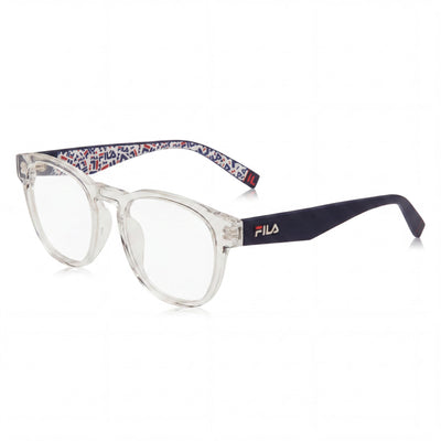 Fila Classic Women's Square Full Rim Acetate Crystal Frame with Polycarbonate Demo Lenses 50mm