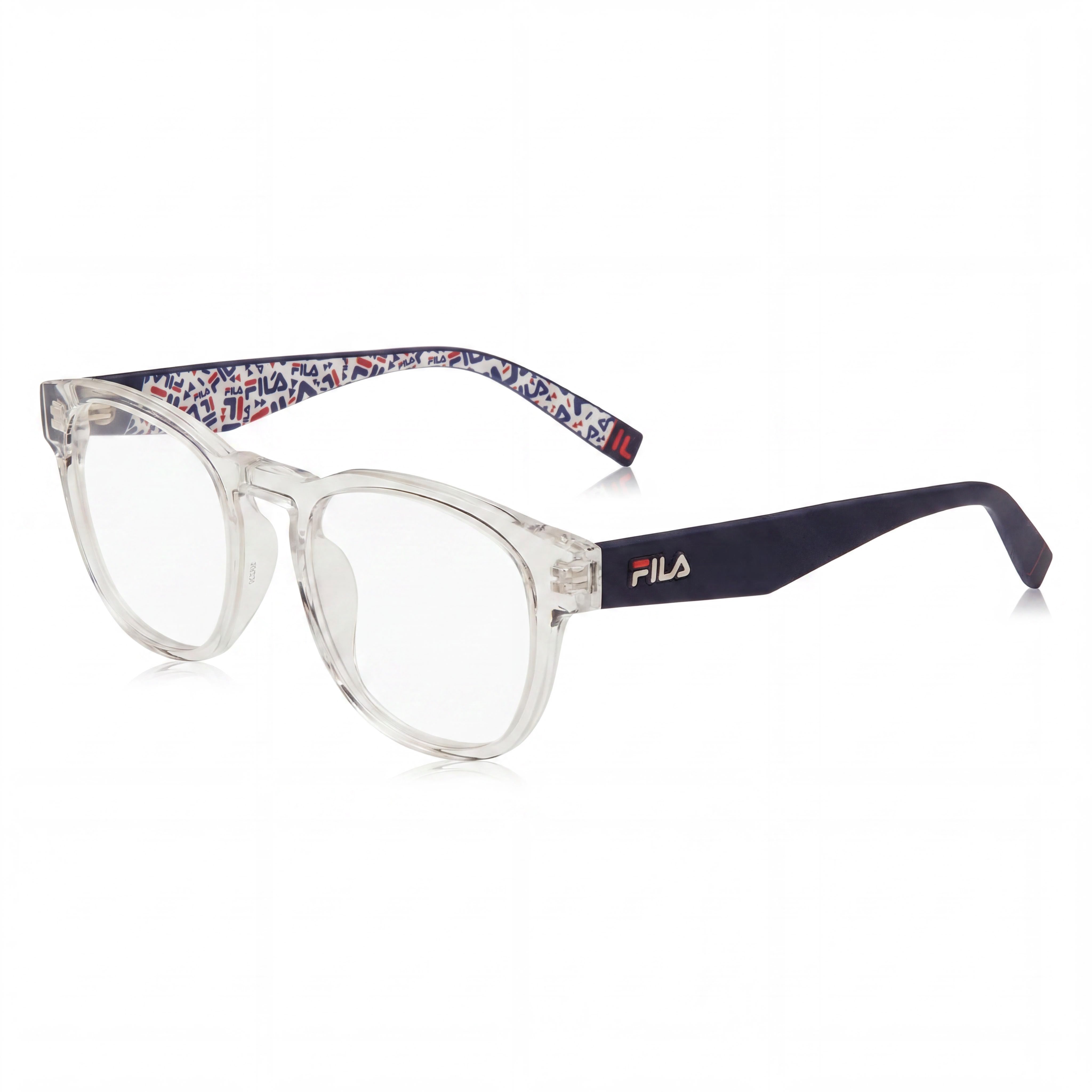 Fila Classic Women's Square Full Rim Acetate Crystal Frame with Polycarbonate Demo Lenses 50mm, Photo 1