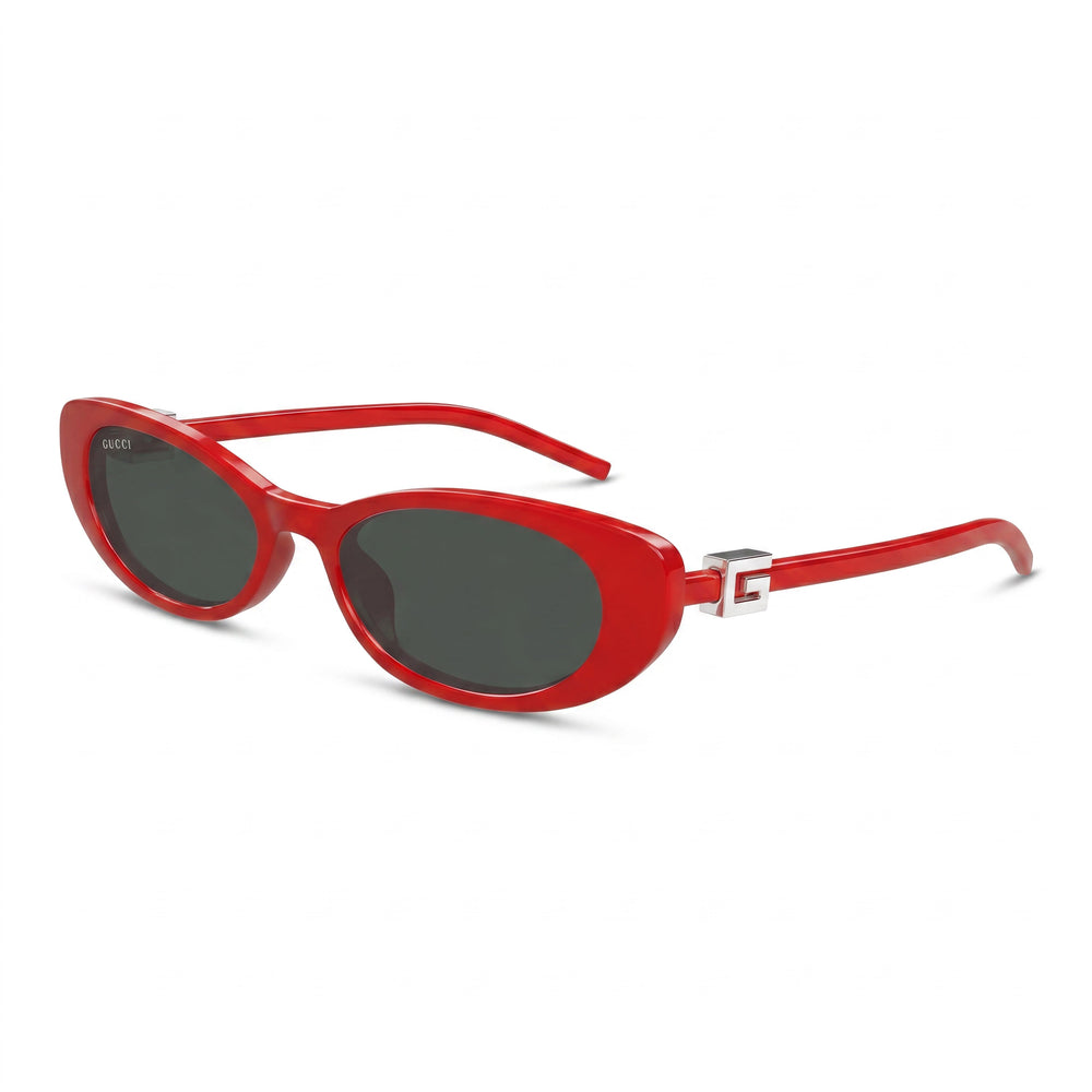 Gafas de sol Gucci Modern para mujer con montura de plástico moldeado por inyección en rojo y gris y lentes de plástico de 52 mm