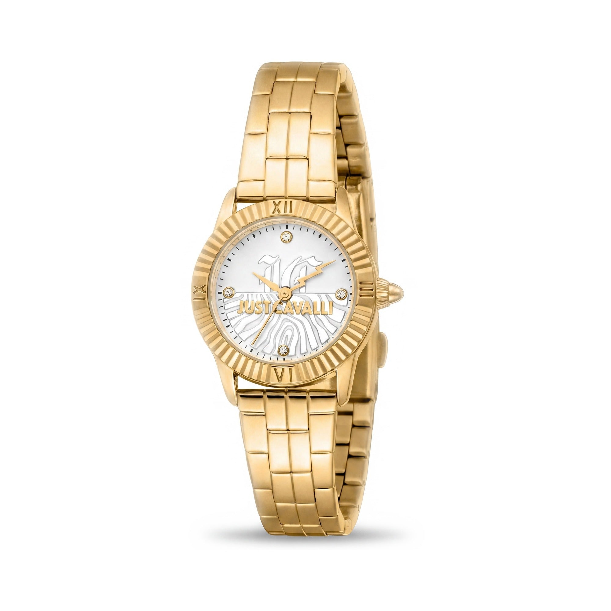Just Cavalli Women's Bracelet Quartz Watch 26mm Yellow Gold Stainless Steel Silver Grey Dial, Photo 1