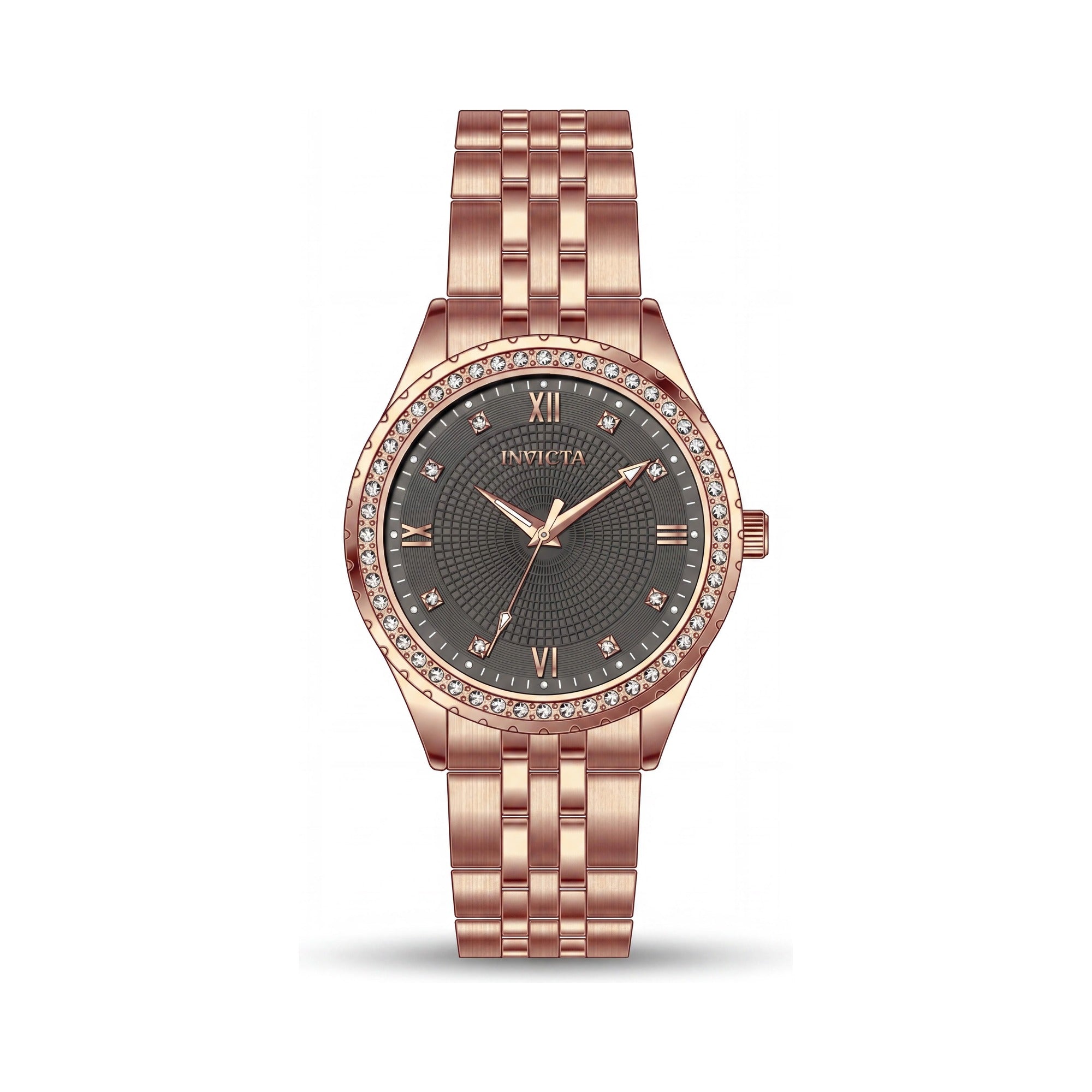 Invicta Specialty 69222 Reloj de pulsera unisex de cuarzo de acero inoxidable chapado en oro rosa de 33 mm con esfera gris, Photo 1