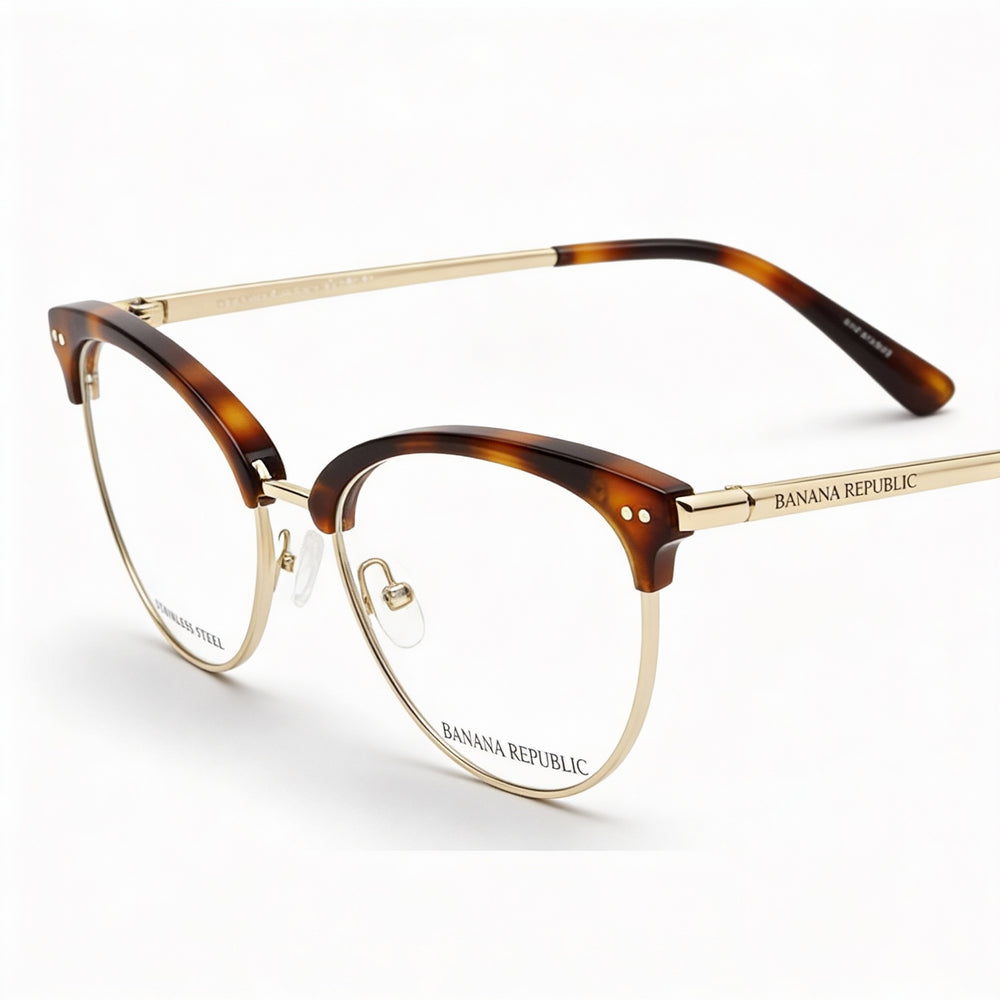 Gafas de vista BANANA REPUBLIC Loraine para hombre con montura de plástico color marrón habano y lentes de 52 mm
