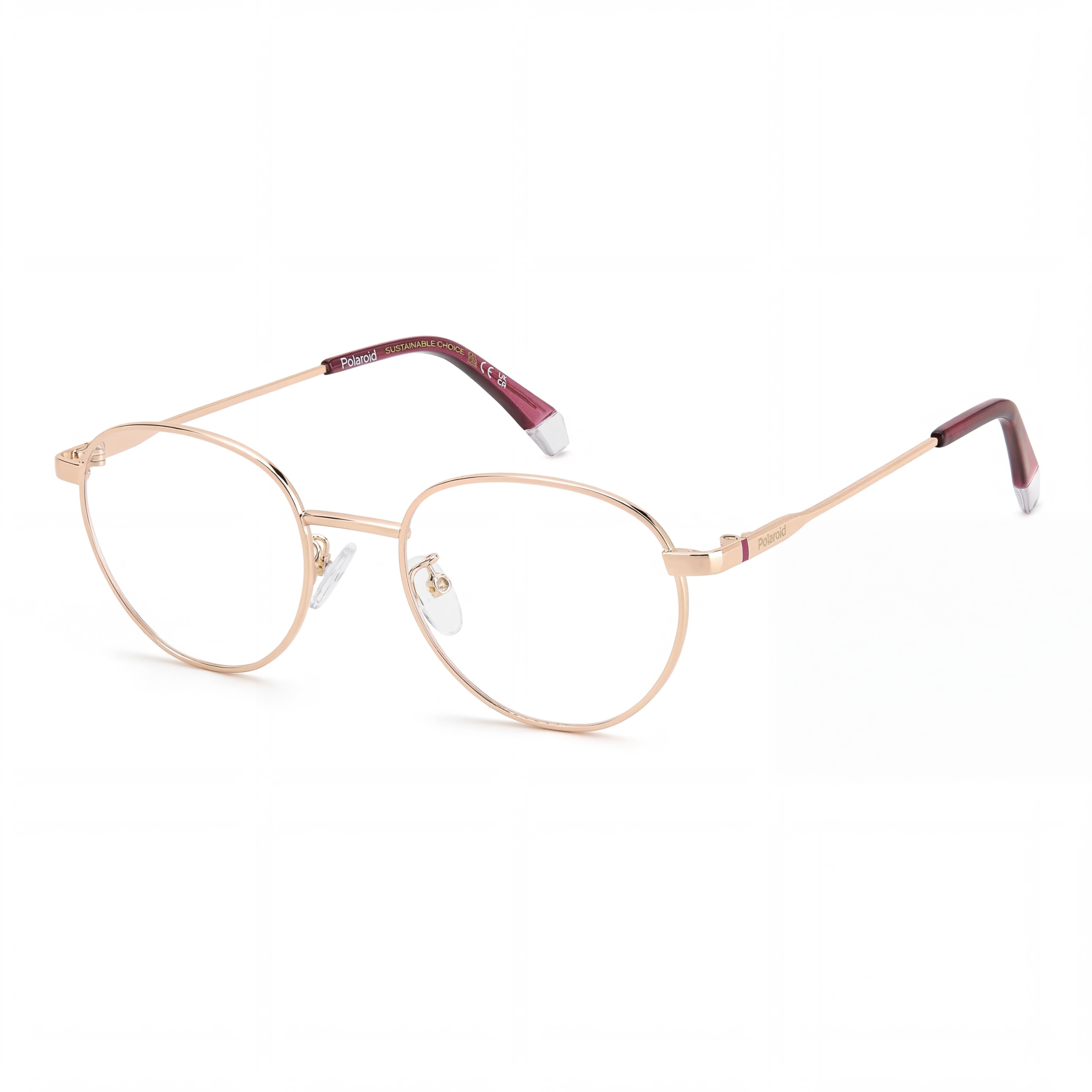 Gafas de sol Polaroid Casual de hombre, montura de metal ecológico dorado cobre, lente de plástico no polarizada 49-20-145mm, Photo 1
