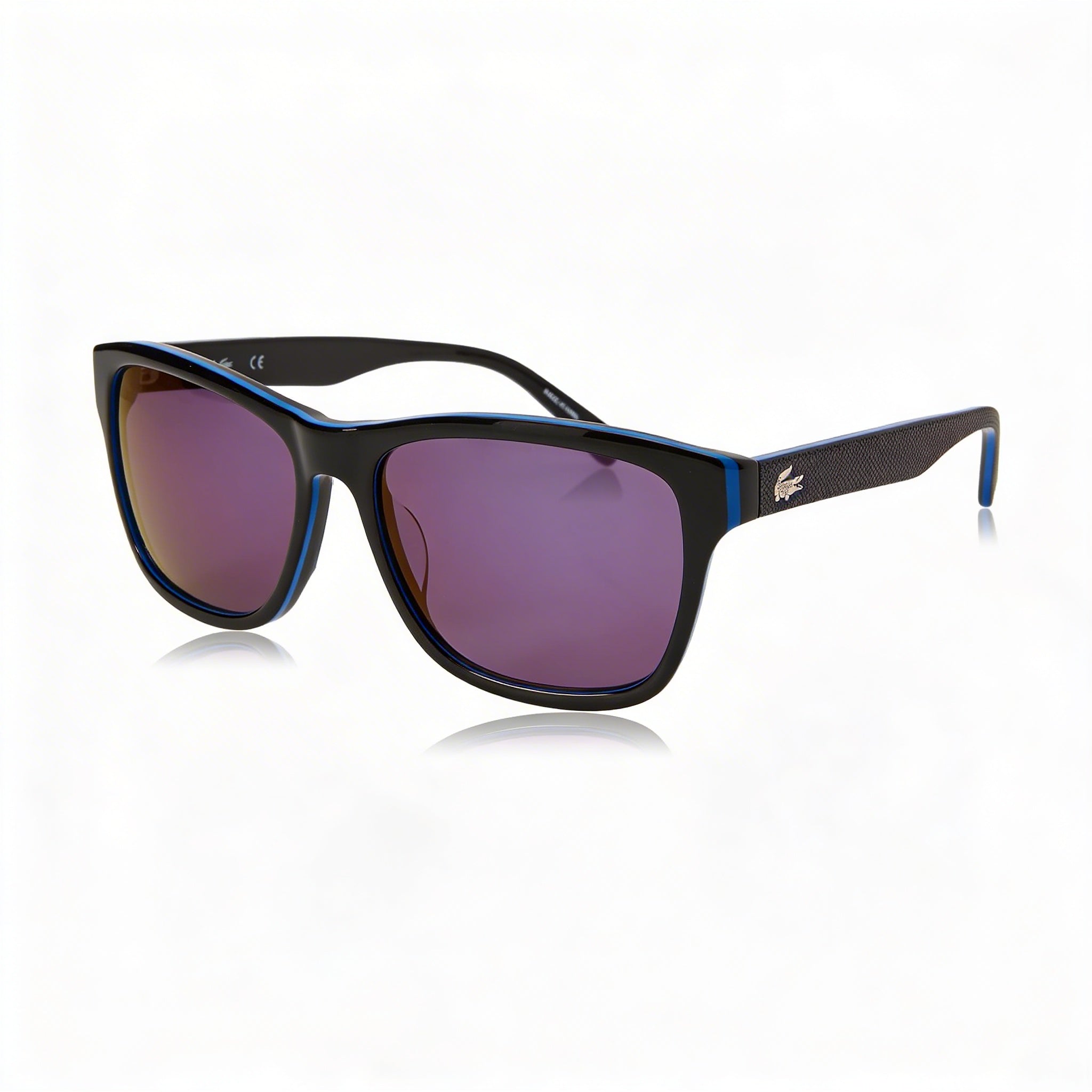 Lacoste Unisex Sunglasses, Lead Black Blue Plastic Frame, Brown Anti-Reflective Non-Polarized UV Lenses 55-16-140, Photo 1