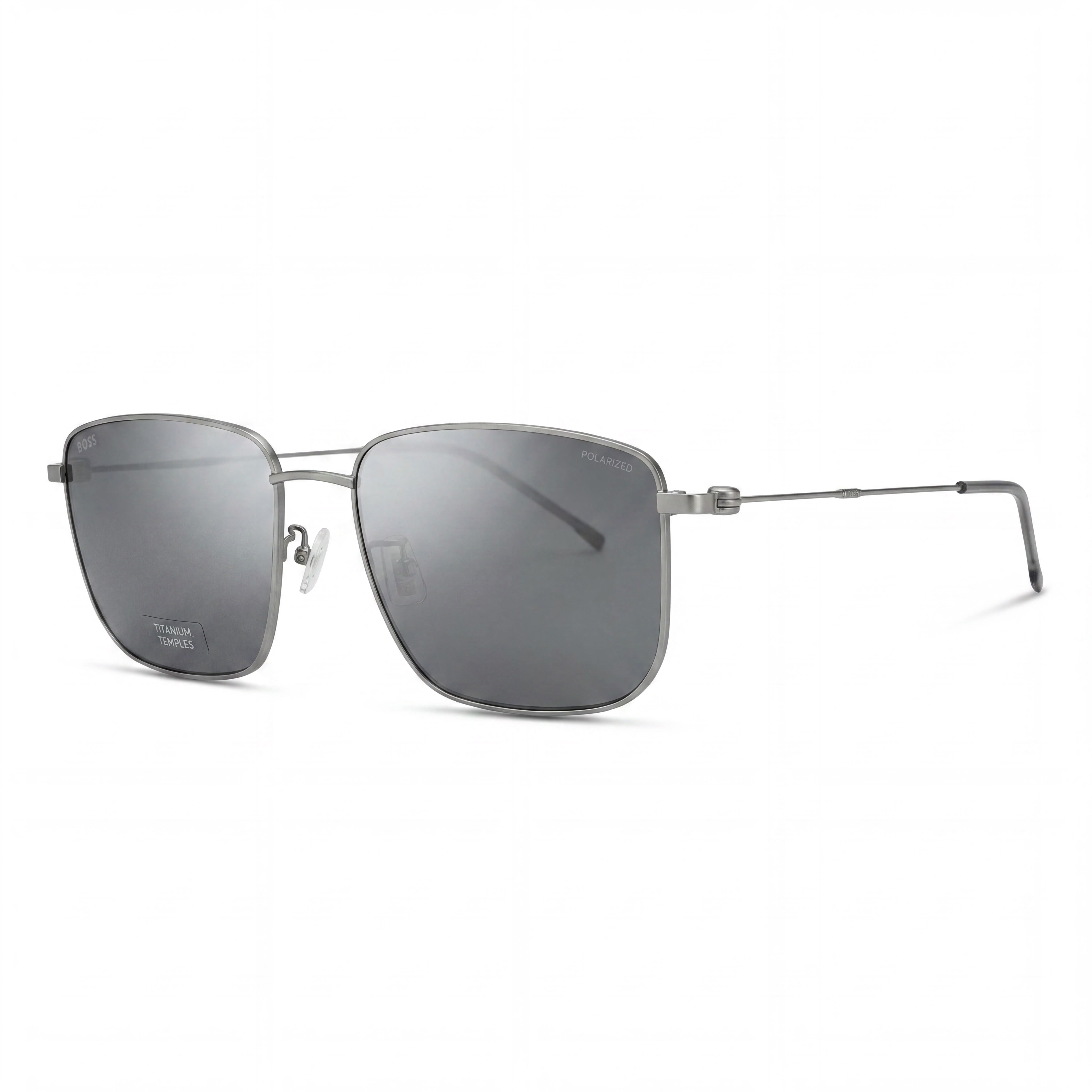 Gafas de sol Hugo Boss Tech & Innovation para hombre, de acero inoxidable, color gris rutenio oscuro mate, polarizadas, 58 mm, Photo 1