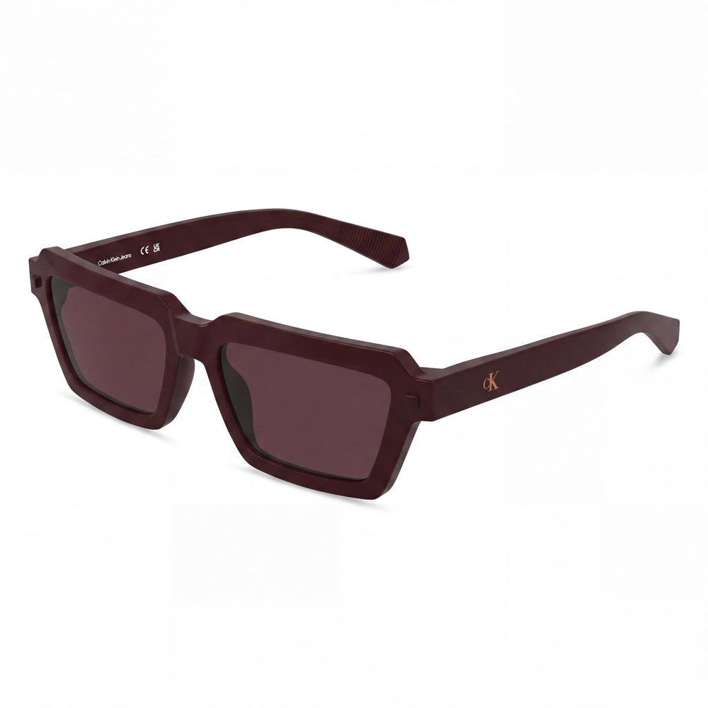 Gafas de sol Calvin Klein Jeans Ckj25622s para mujer, montura de plástico burdeos, color vino sólido, sin polarizar, protección UV, 53 mm