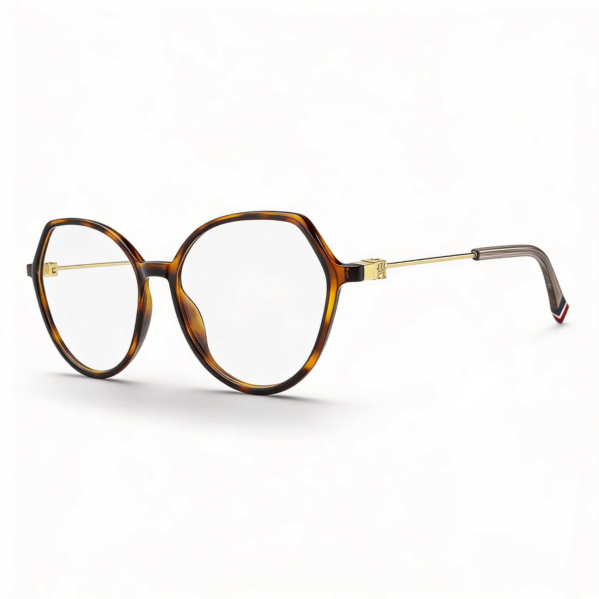 Gafas Tommy Hilfiger redondas geométricas para mujer, multicolor, de poliamida INJ-GRIL. Lentes transparentes, 54 mm., Photo 1