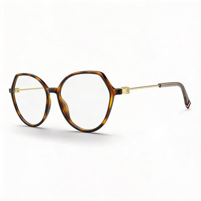 Gafas Tommy Hilfiger redondas geométricas para mujer, multicolor, de poliamida INJ-GRIL. Lentes transparentes, 54 mm.