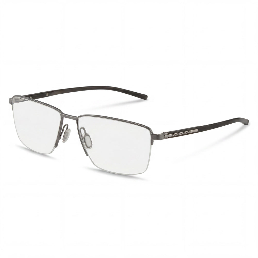 Gafas Porsche Design P8399 para hombre, marco de metal pavonado, policarbonato transparente, no polarizadas, 59 mm