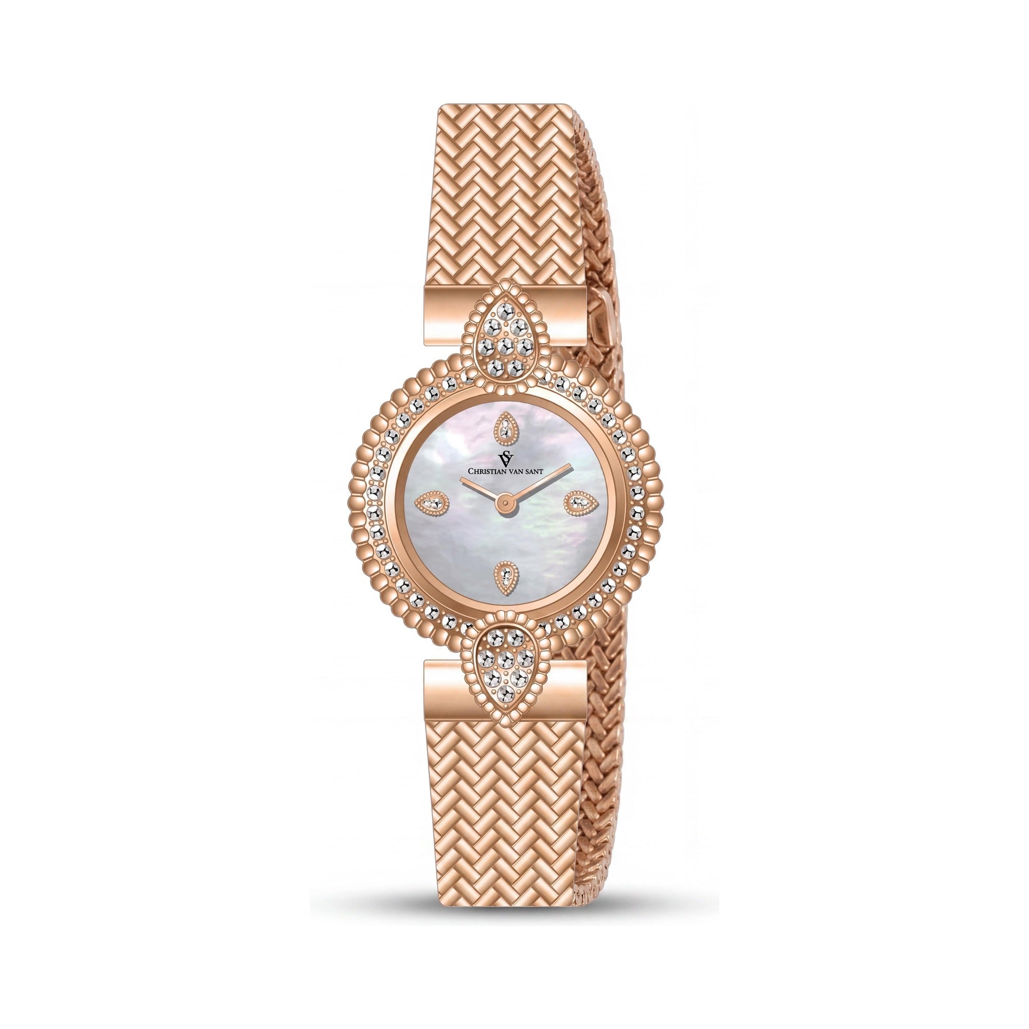 Christian Van Sant CV1272 Women's Automatic Watch with Rose Gold Stainless Steel Case & Bracelet, Silver Dial, Photo 1