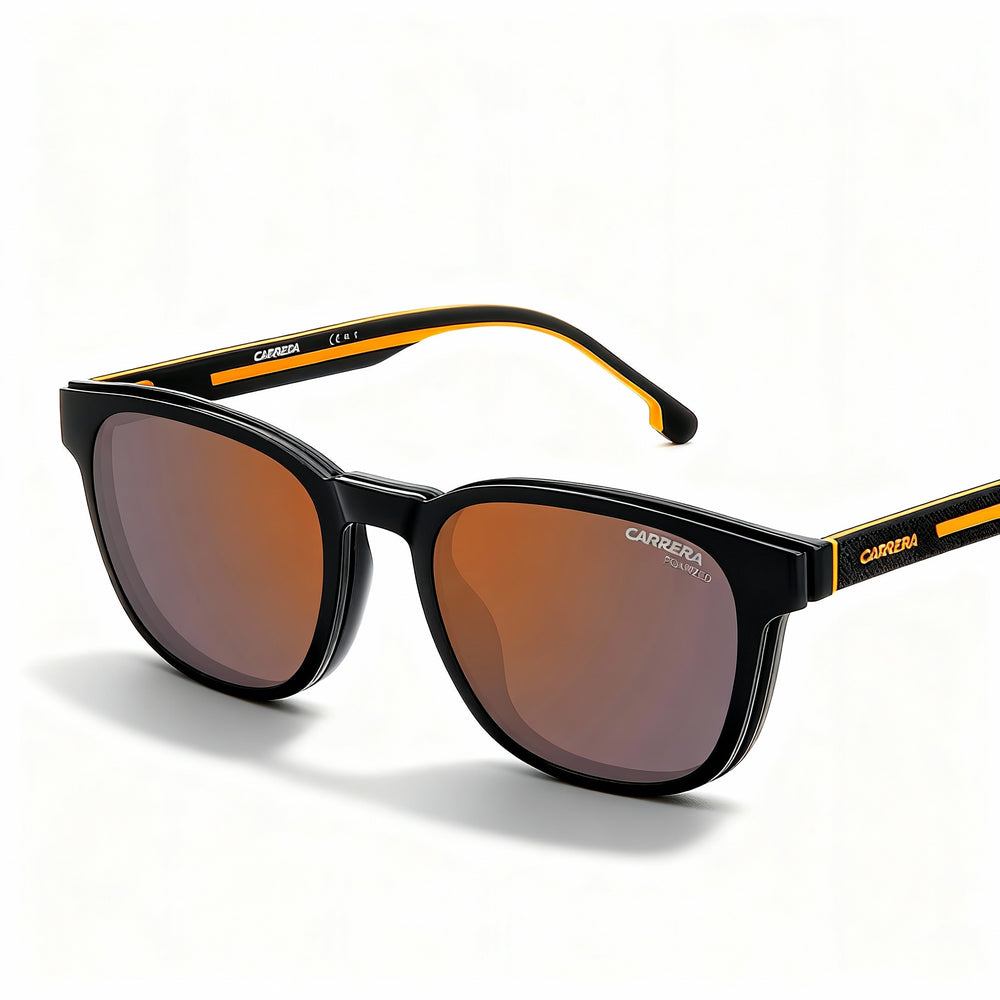 Carrera Ca8062/cs Modern Women’s Black Orange Polycarbonate Frame, Red Multilayer Polarized Lenses 51mm