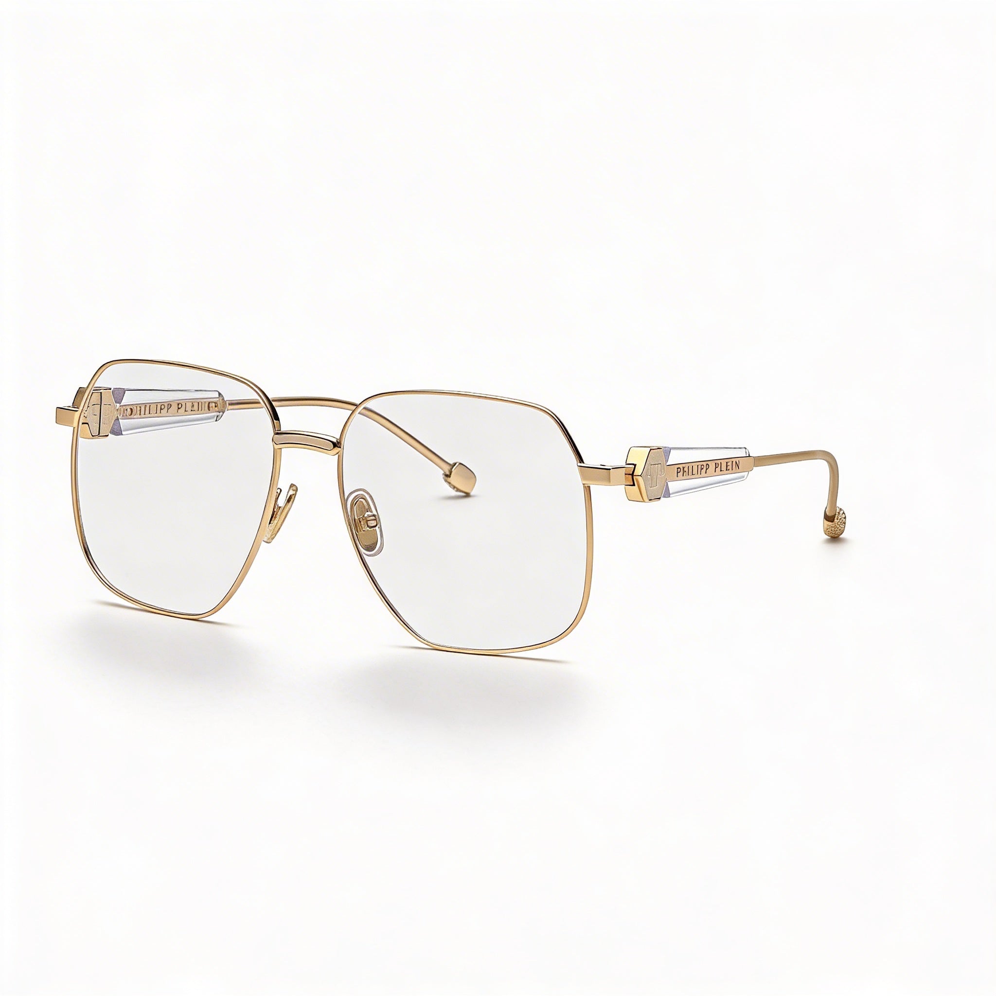 Philipp Plein Vpp126s Women's Shiny Rose Gold with Beige Parts Stainless Steel Frame Eyeglasses 57mm, Photo 1
