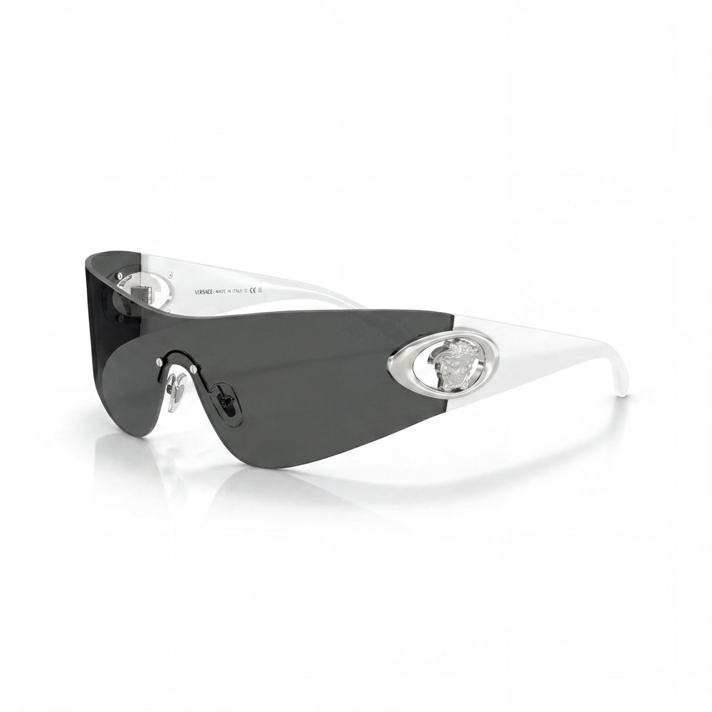 Gafas Versace Glam Modern Unisex de Acetato con Montura Gris Oscuro y Lentes de Policarbonato Gris Oscuro de 42 mm