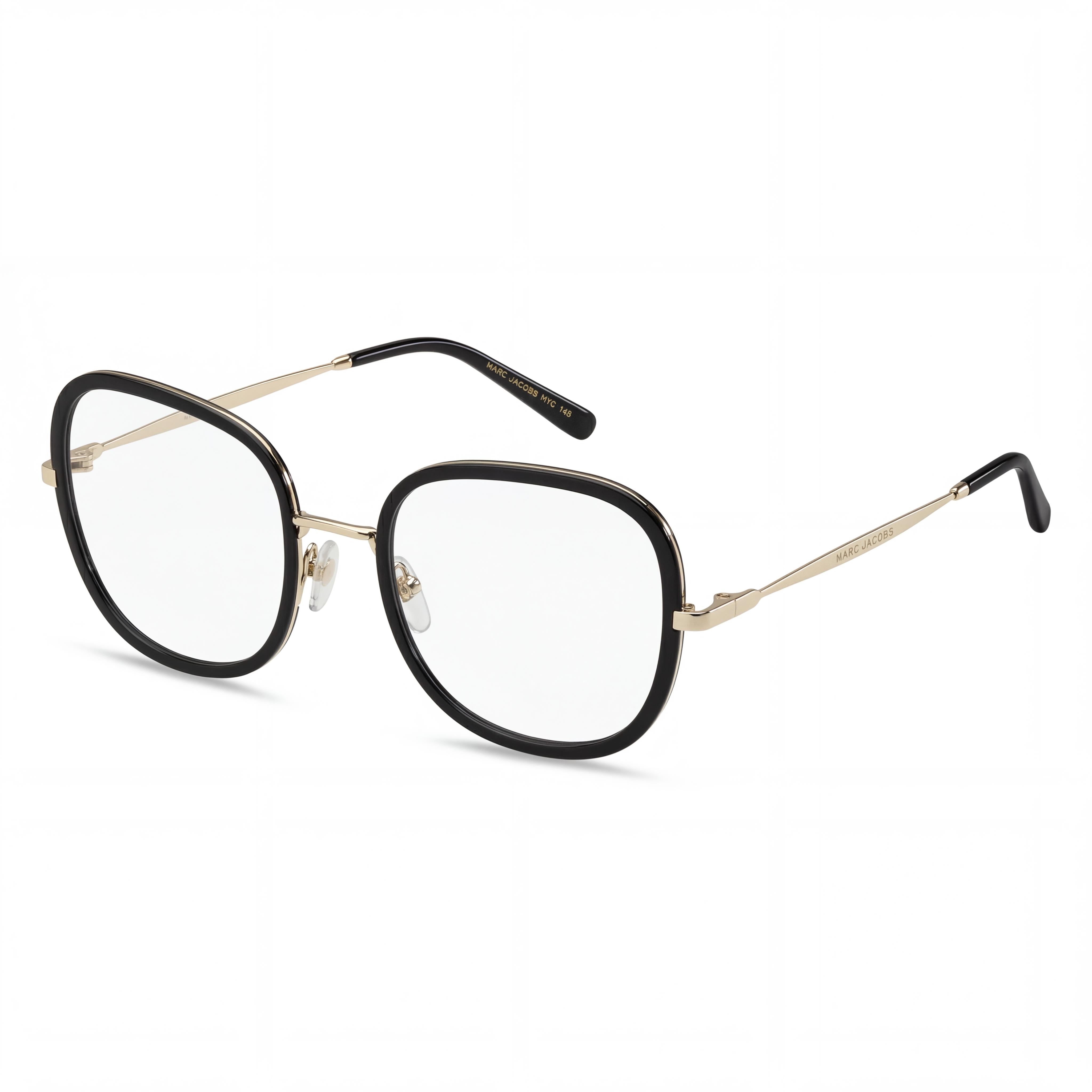 Marc Jacobs Marc 701 Women's Eyewear with Alloy Steel Frames in Black Gold, 53mm Lens Width, Photo 1
